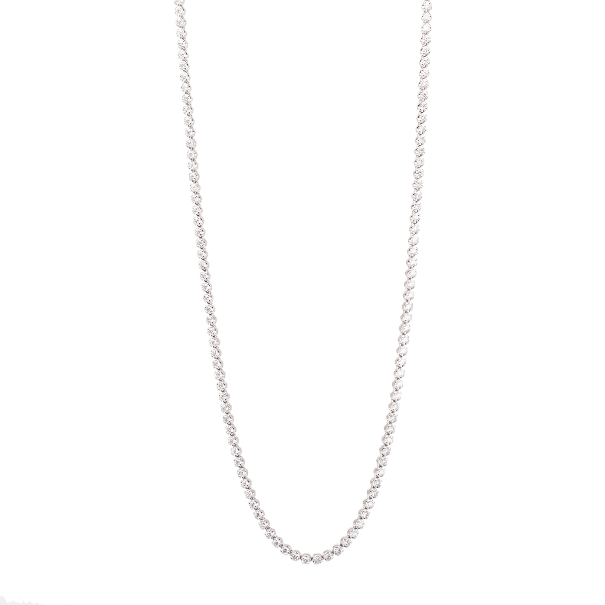 14k White Gold 4.22 tcw. Diamond Tennis Necklace