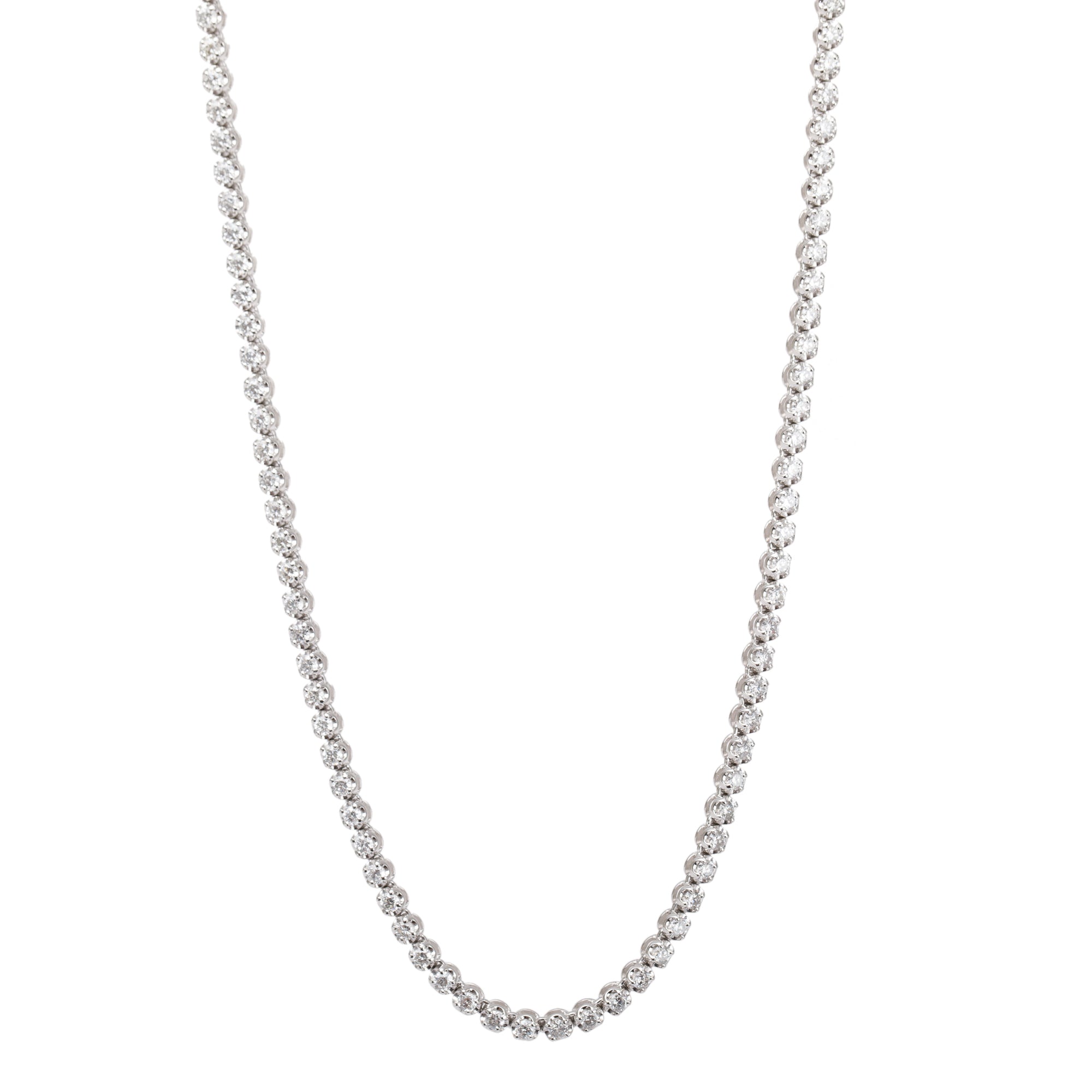 14k White Gold 4.22 tcw. Diamond Tennis Necklace