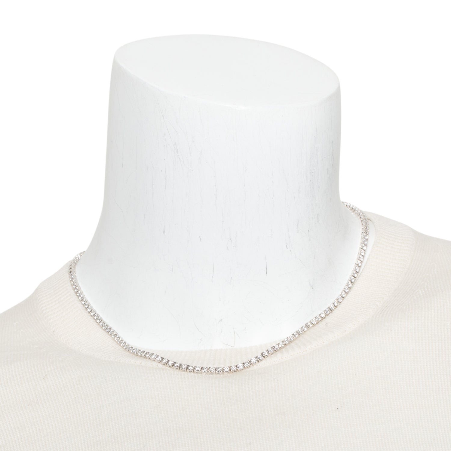 14k White Gold 4.28 tcw. Diamond Tennis Necklace