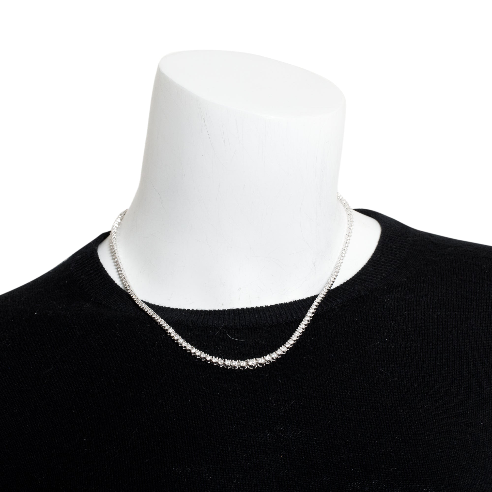 14k White Gold 4.32 tcw. Diamond Tennis Necklace