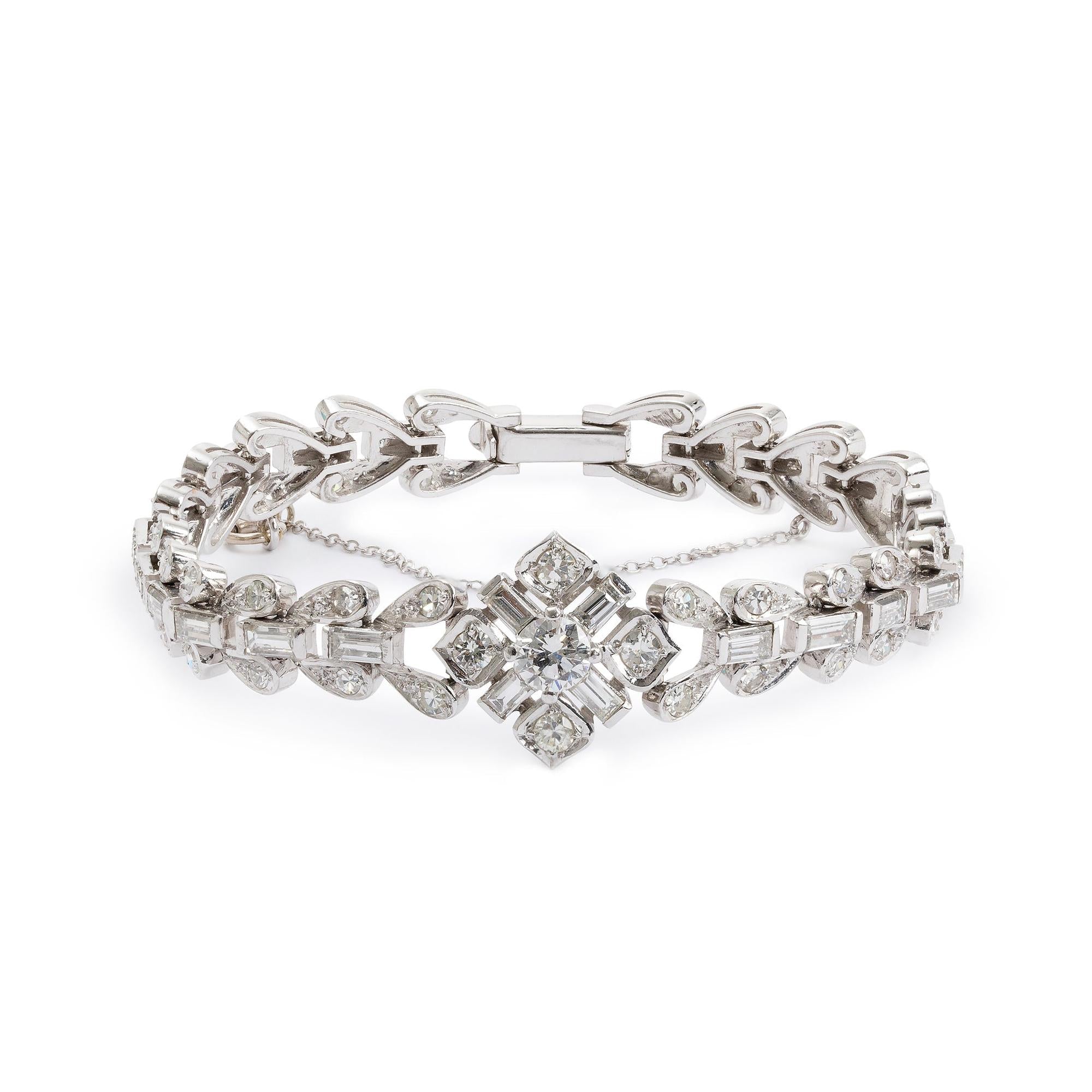 14k White Gold 4.74 tcw. Diamond Bracelet