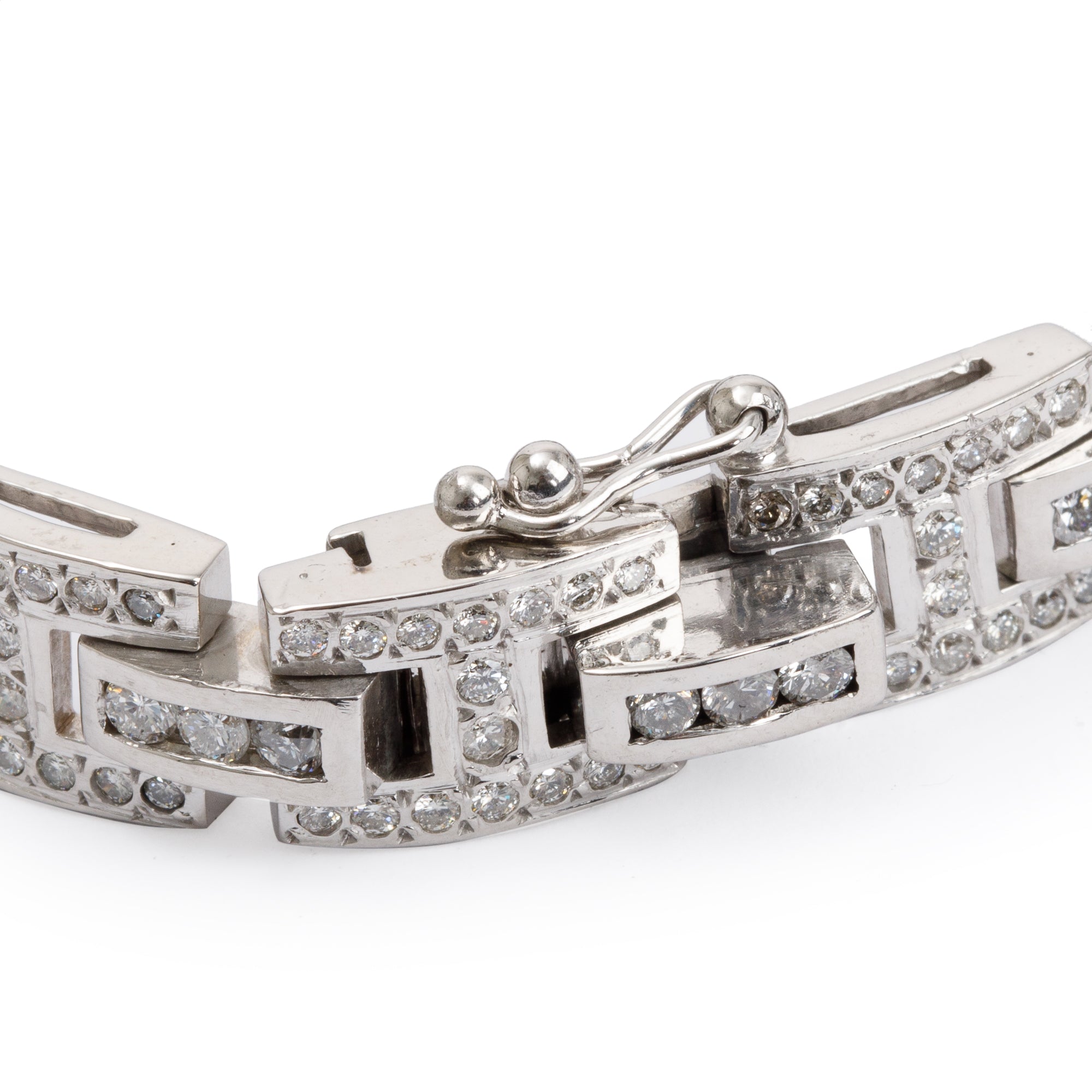 14k White Gold 5.50 tcw. Diamond 'H' Link Bracelet