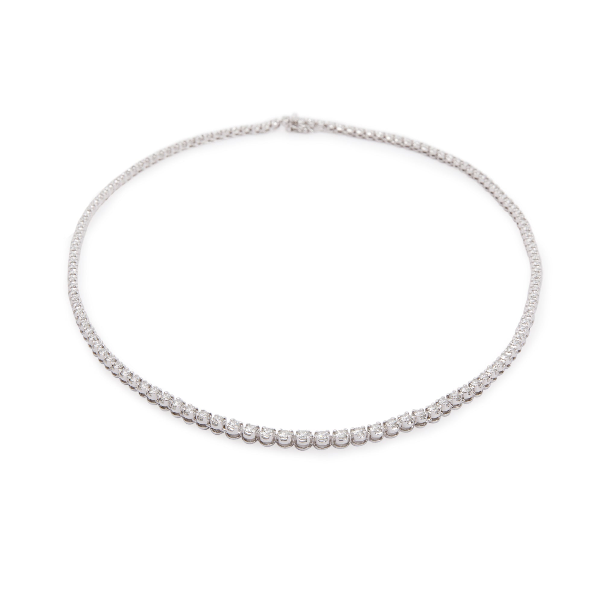 14k White Gold 5.85 tcw. Diamond Tennis Necklace