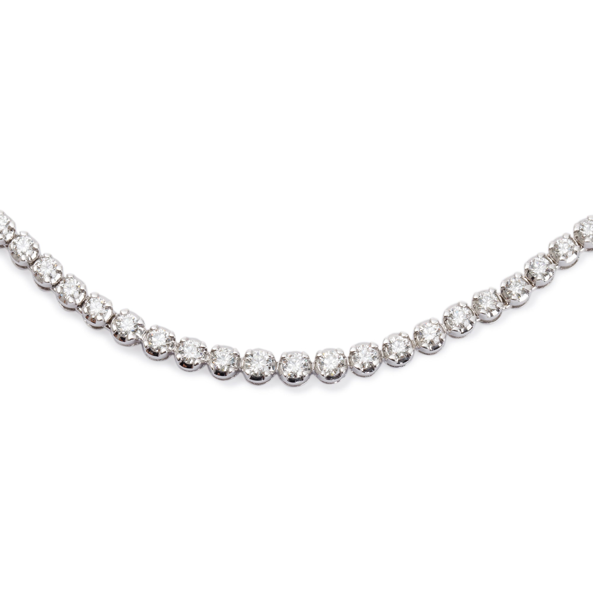 14k White Gold 5.85 tcw. Diamond Tennis Necklace