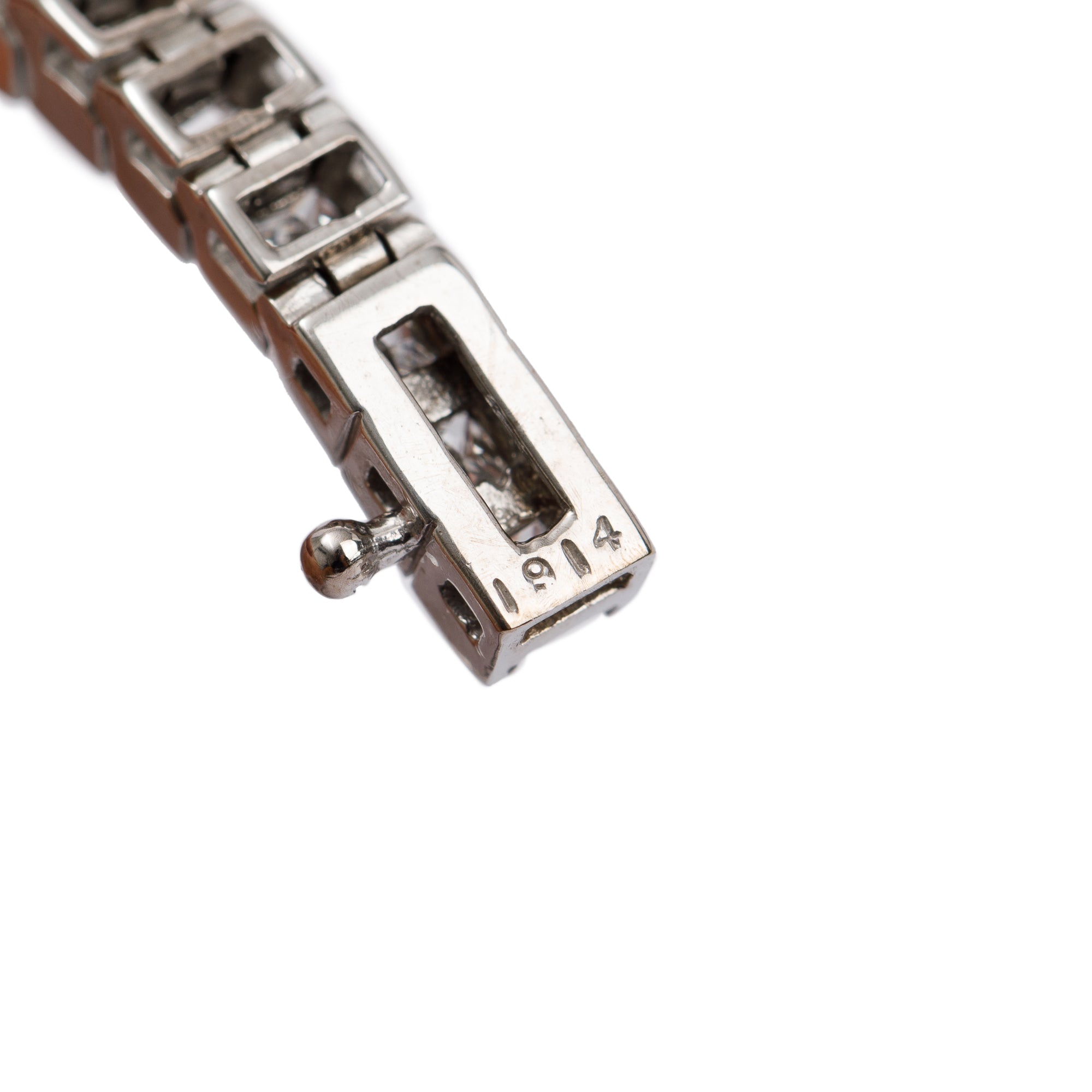 14k White Gold 6.75 tcw. Pricess Cut Diamond Tennis Bracelet