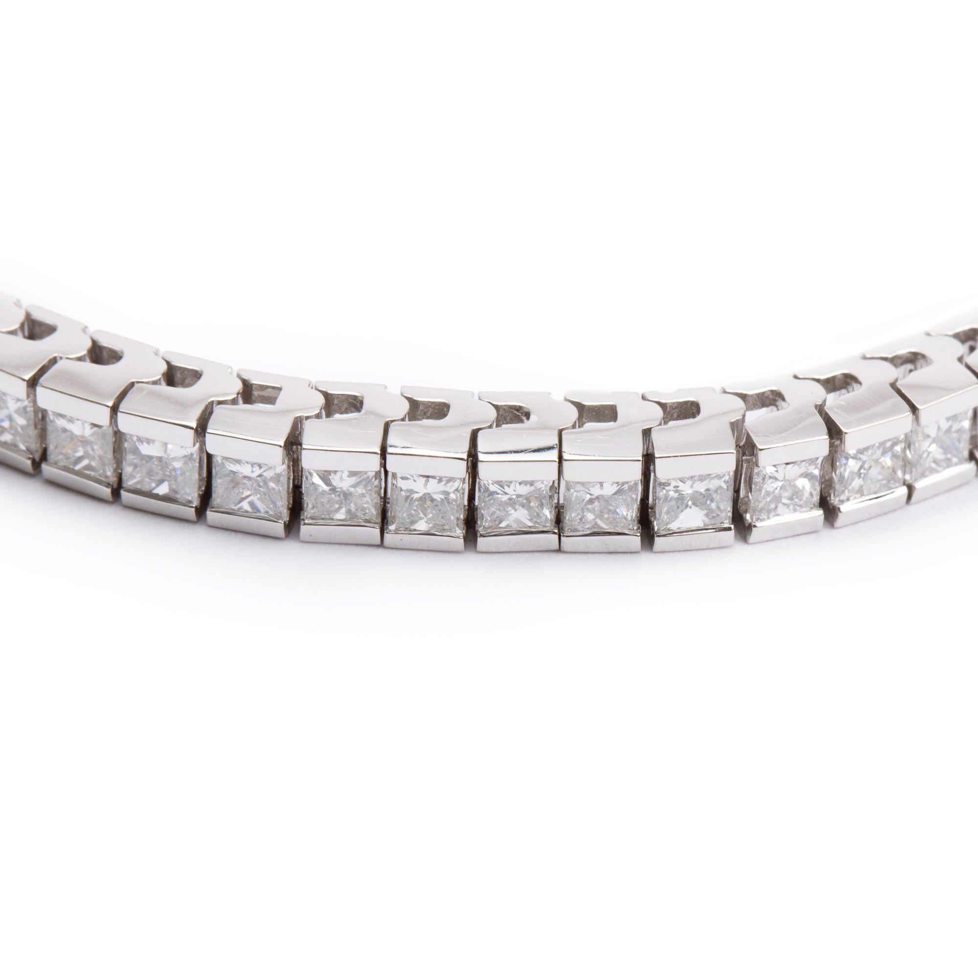 14k White Gold 7.28 tcw. Diamond Tennis Bracelet