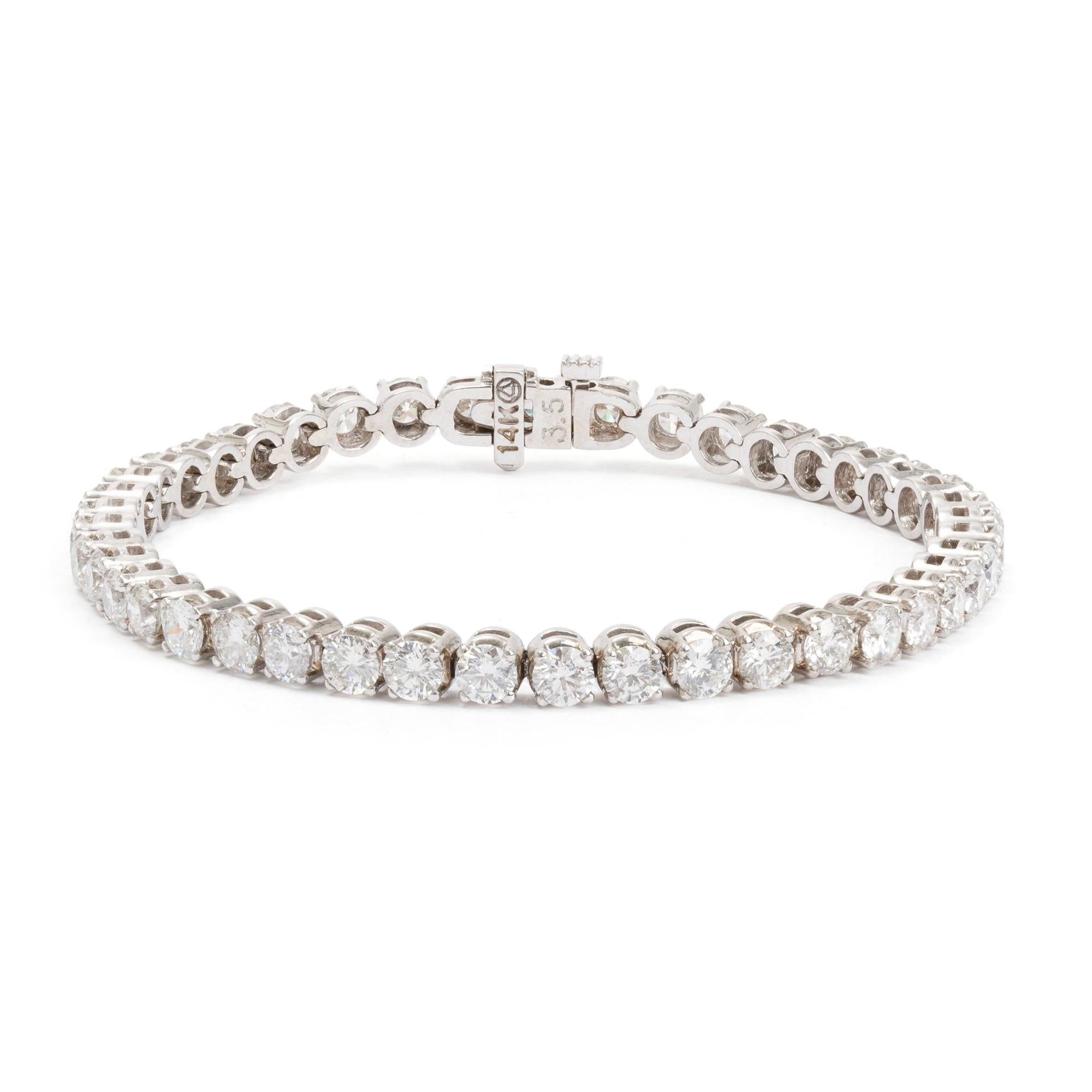 14k White Gold 8.71 tcw. Diamond Tennis Bracelet