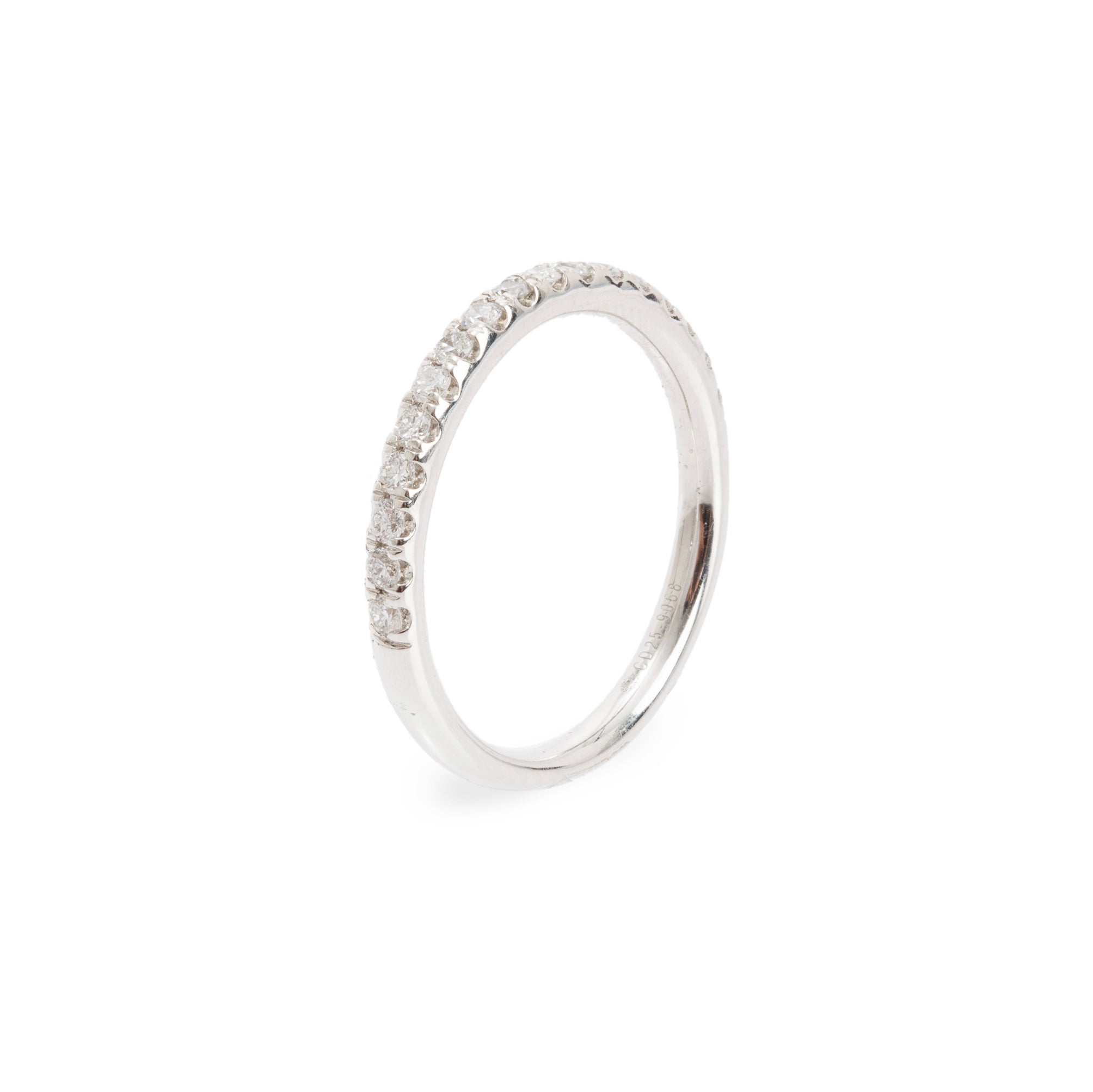 14k White Gold Diamond Band Ring