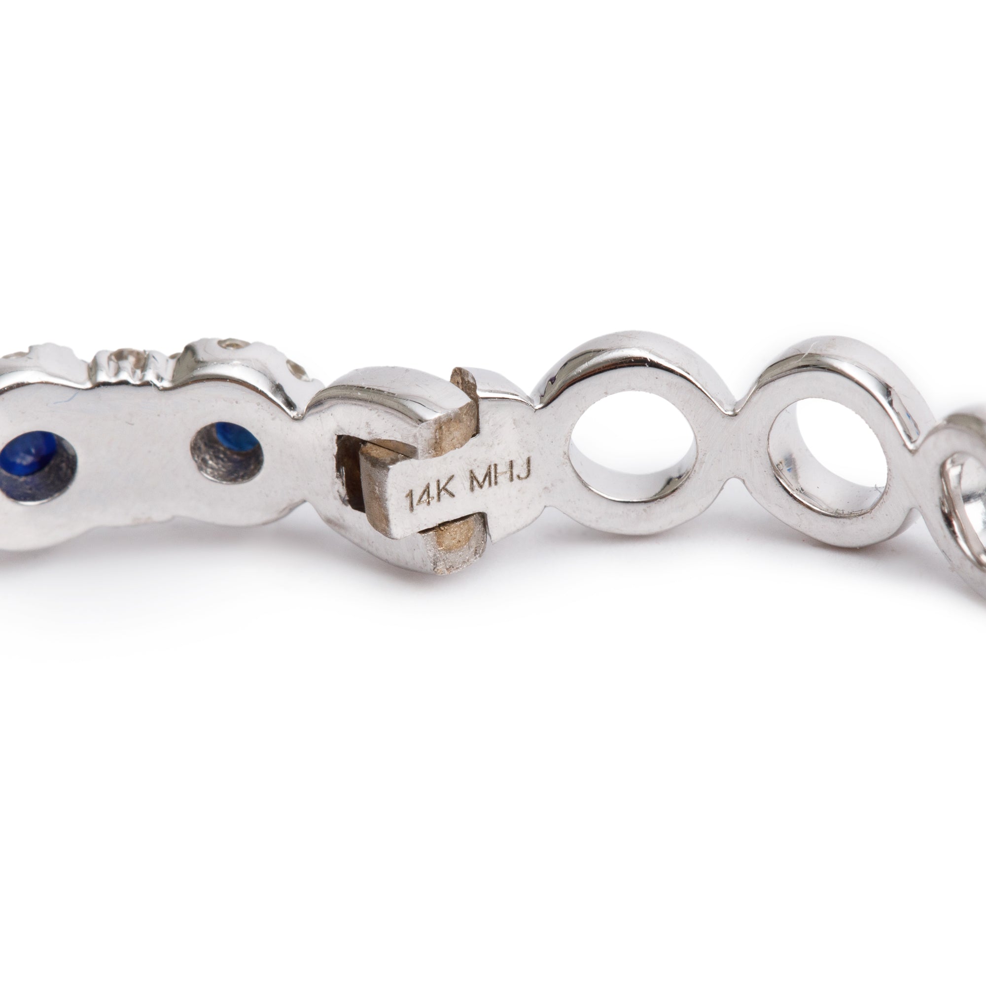 14k White Gold Emerald & Diamond Bracelet