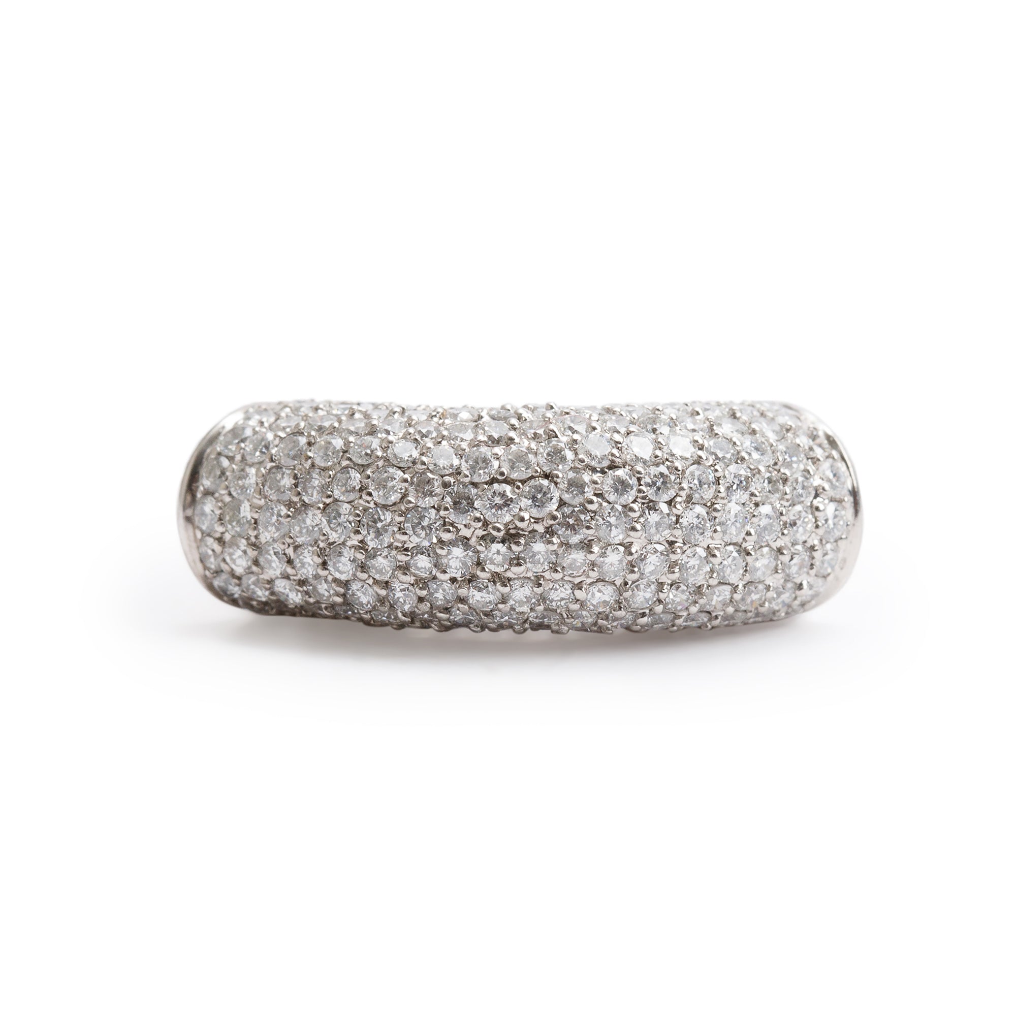 14k White Gold Pave Diamond Ring, Size 7