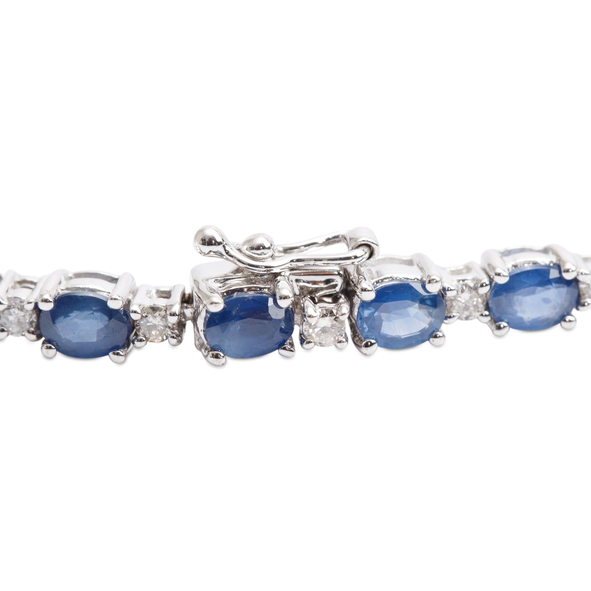 14k White Gold Sapphire & Diamond Bracelet