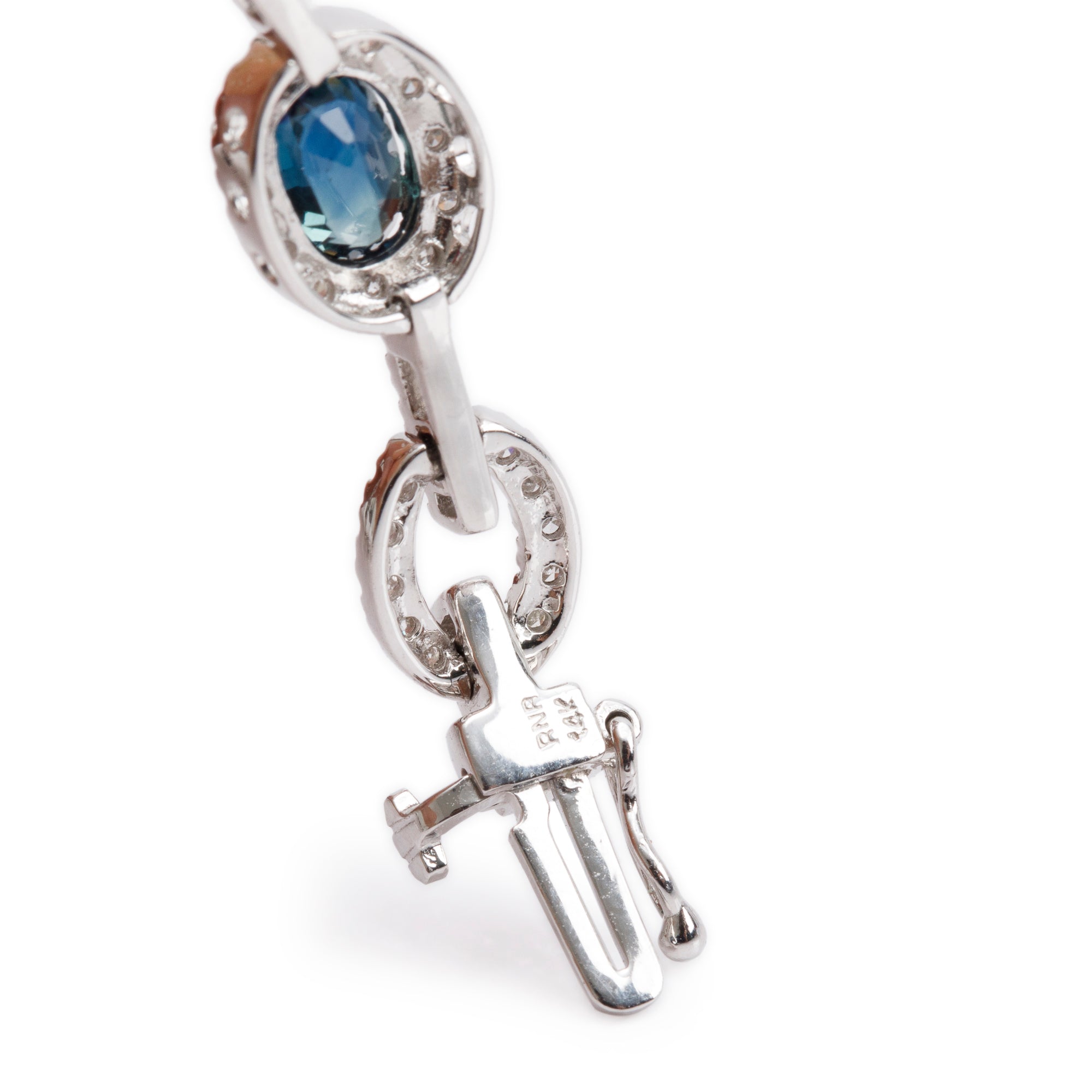 14k White Gold Sapphire & Diamond Bracelet