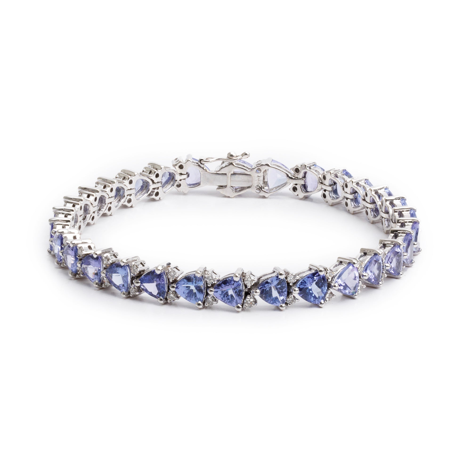 14k White Gold Tanzanite & Diamond Bracelet