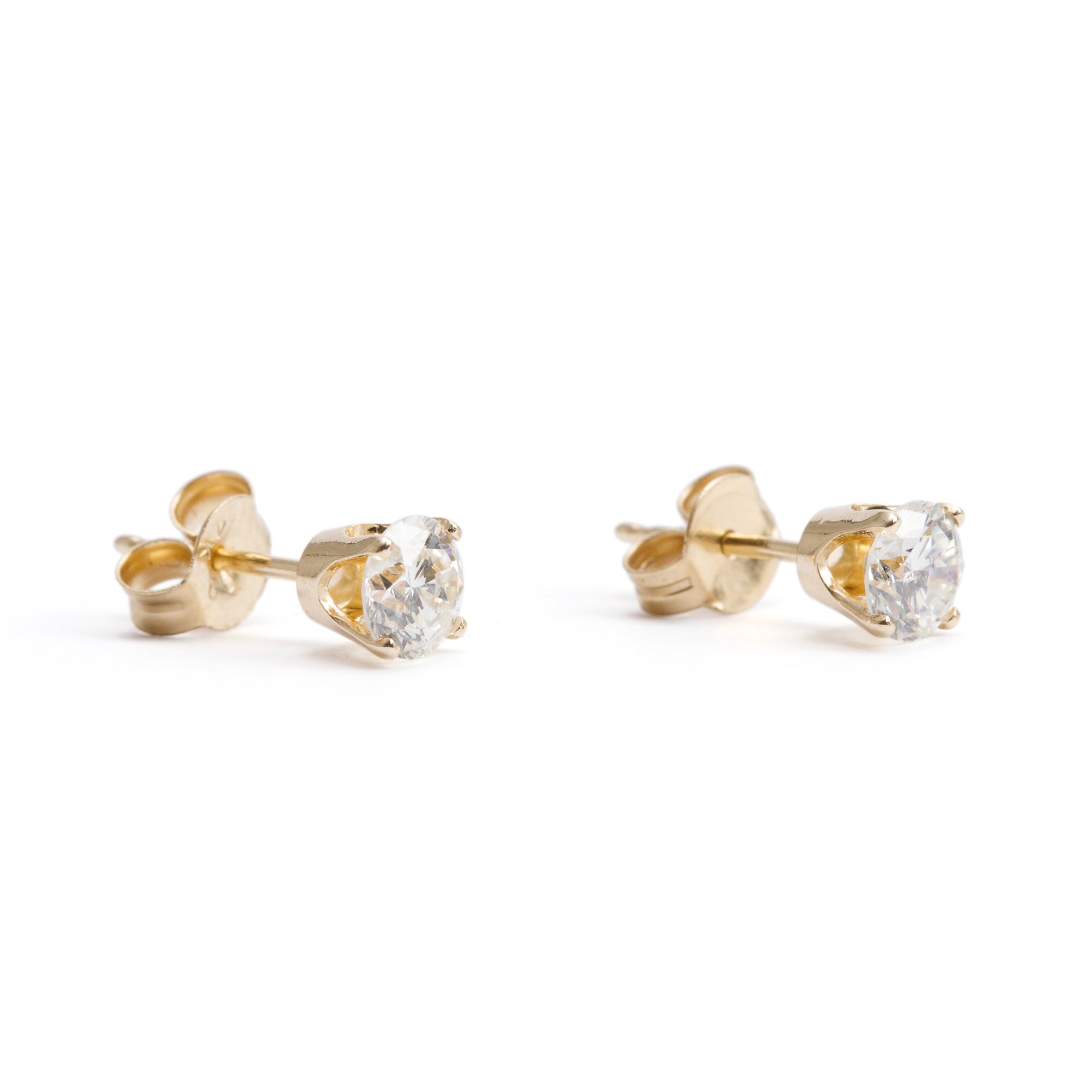 14k Yellow Gold 0.75 tcw. Diamond Stud Earrings