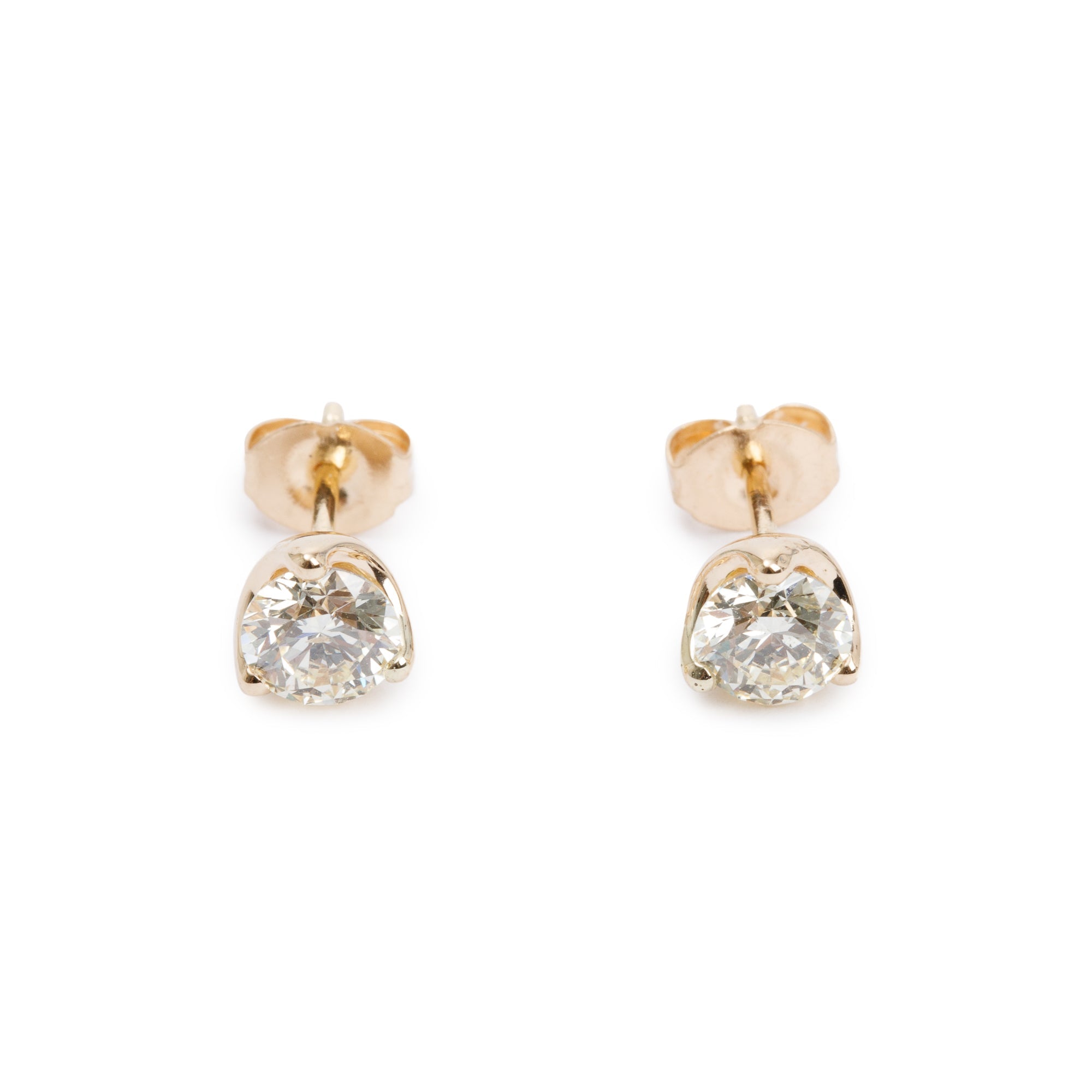 14k Yellow Gold 1.10 tcw. Diamond Stud Earrings