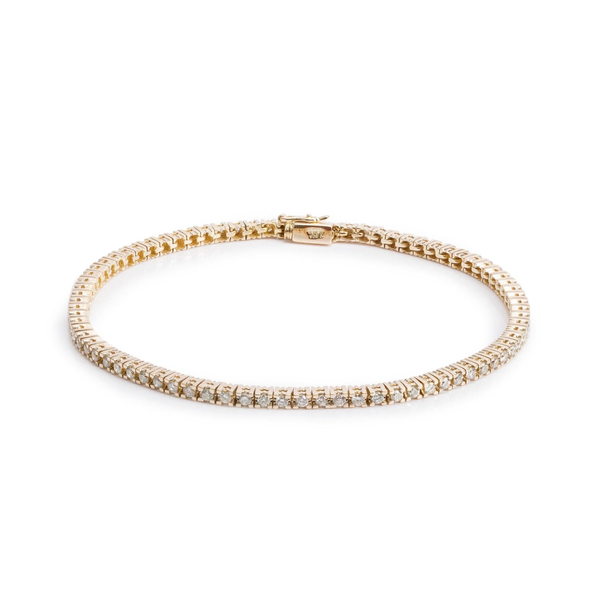 14k Yellow Gold 1.58 tcw. Diamond Tennis Bracelet