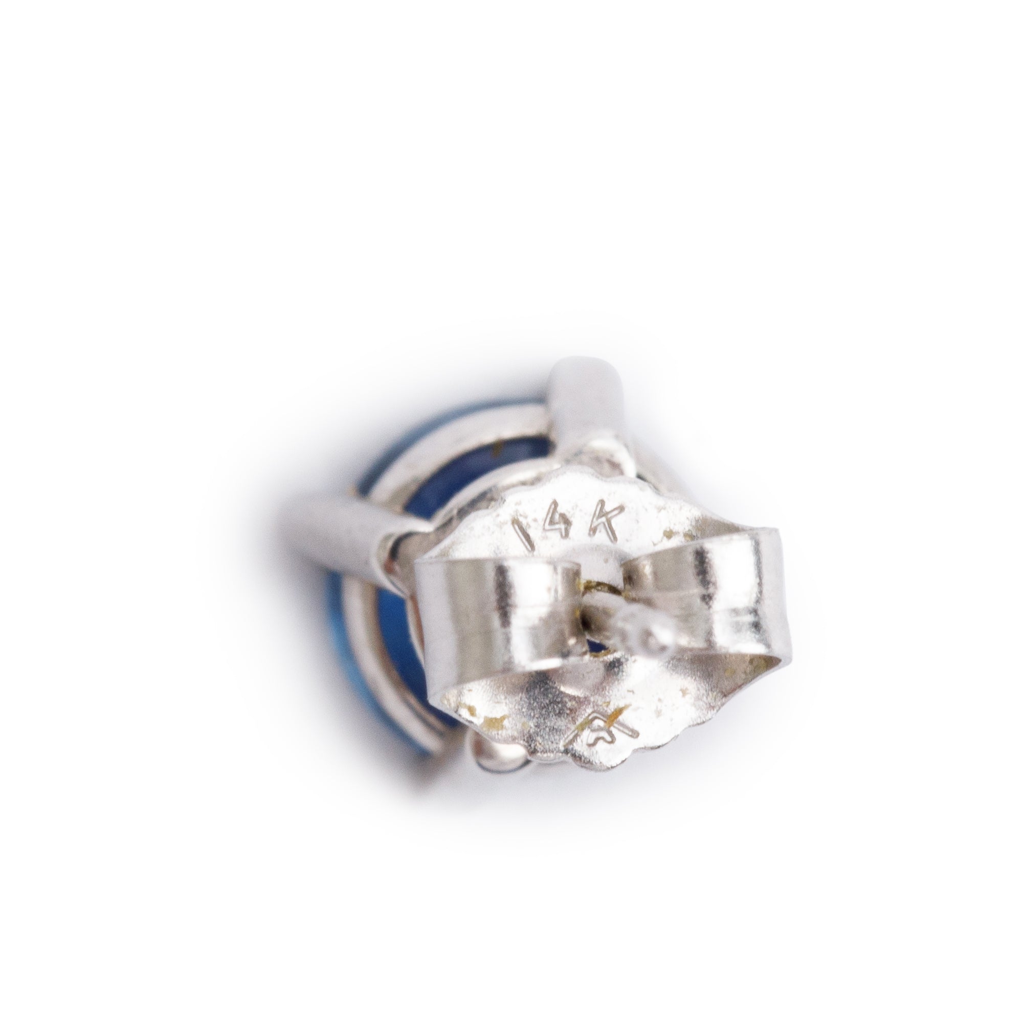 14k Yellow Gold 2.03 tcw. Blue Sapphire Stud Earrings