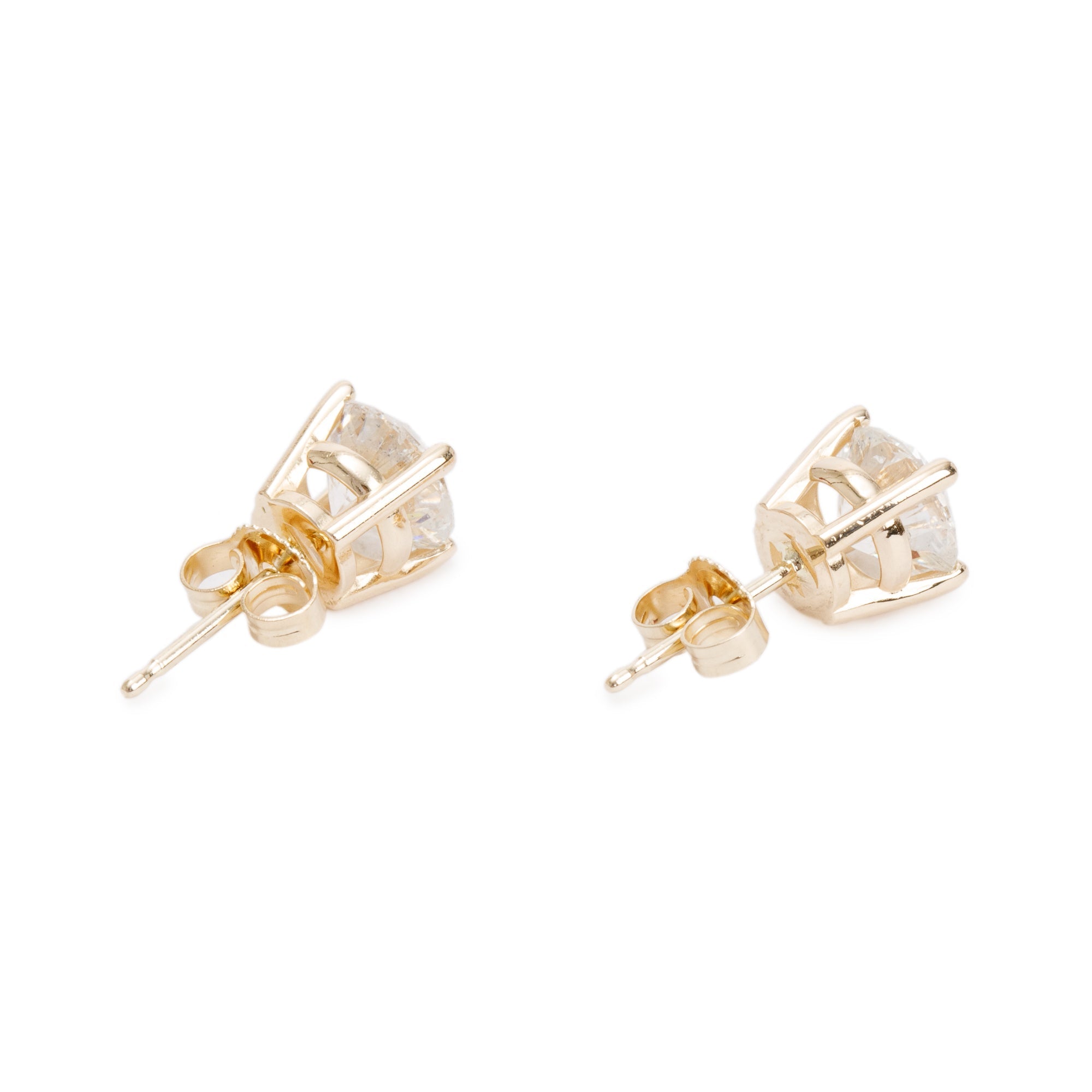 14k Yellow Gold 2.14 tcw. Diamond Stud Earrings