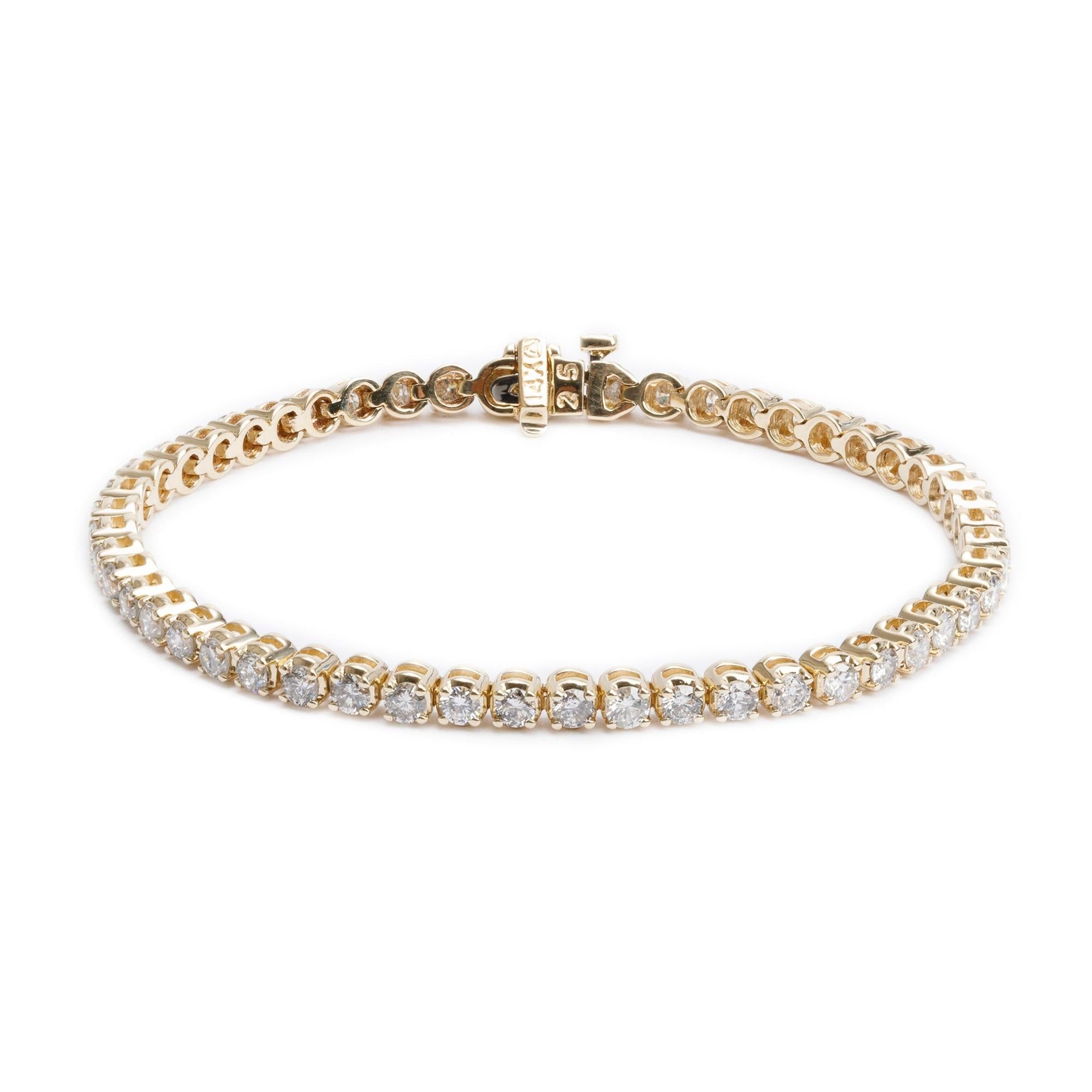 14k Yellow Gold 3.06 tcw. Diamond Tennis Bracelet
