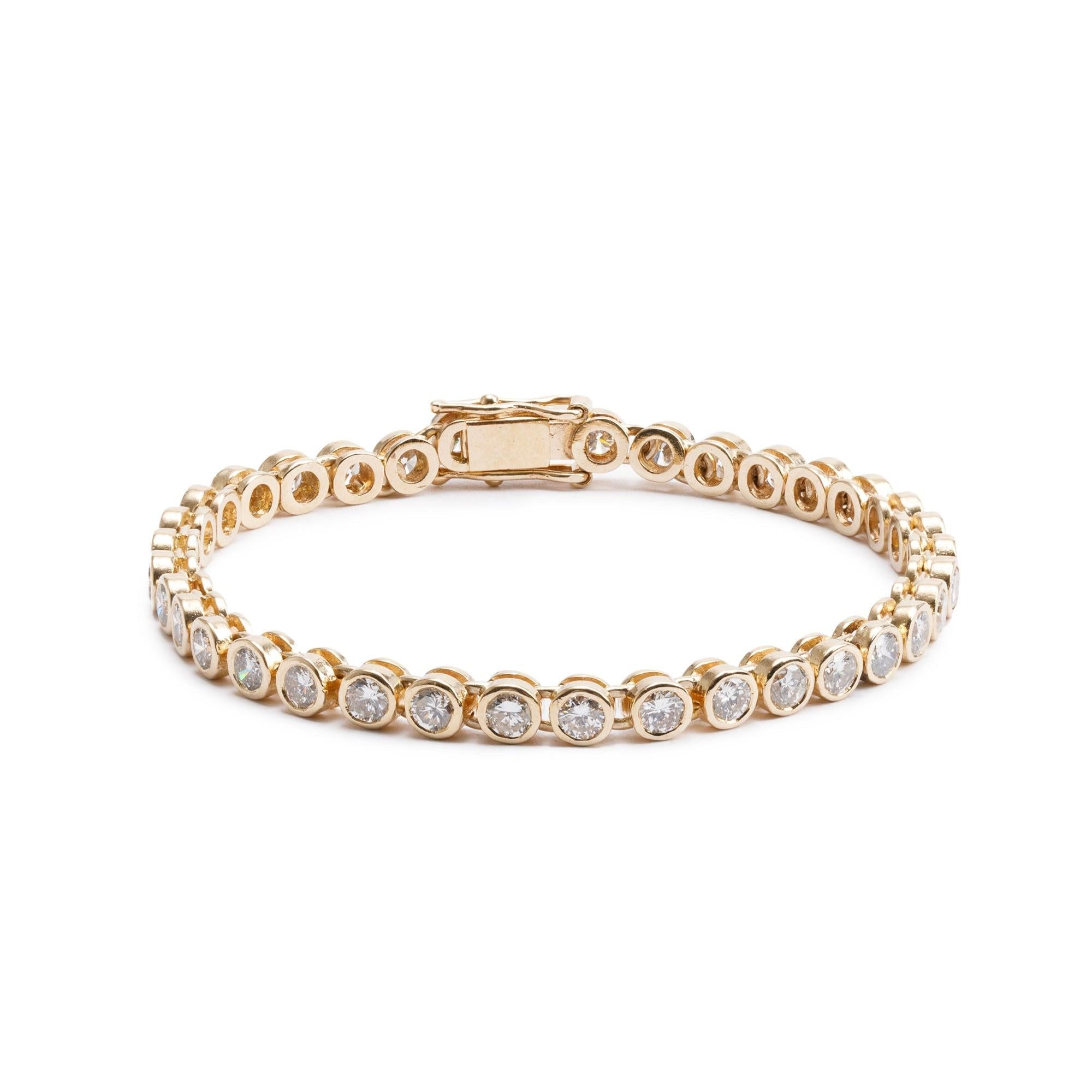 14k Yellow Gold 5.40 tcw. Diamond Tennis Bracelet