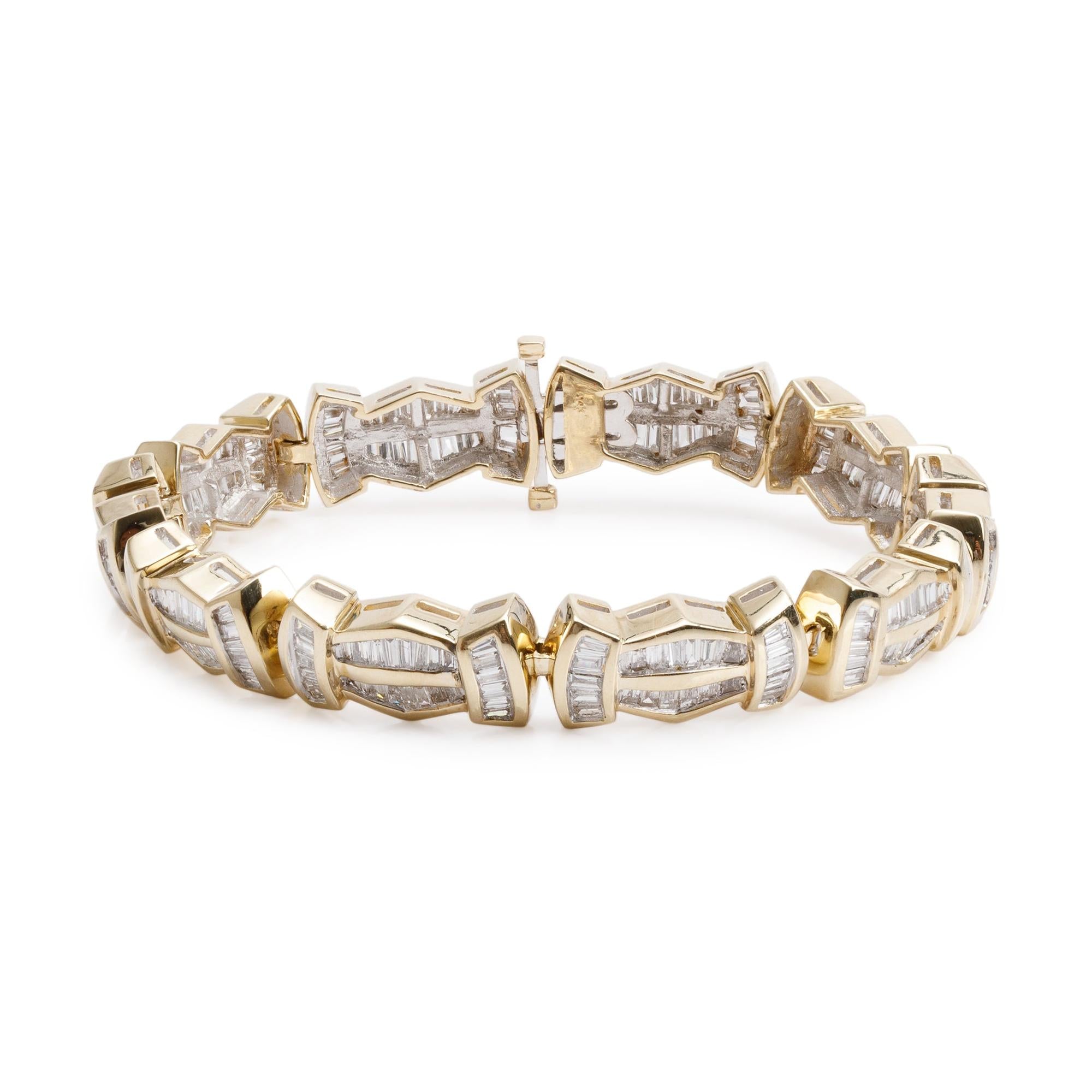 14k Yellow Gold 7.35 tcw. Diamond Bracelet