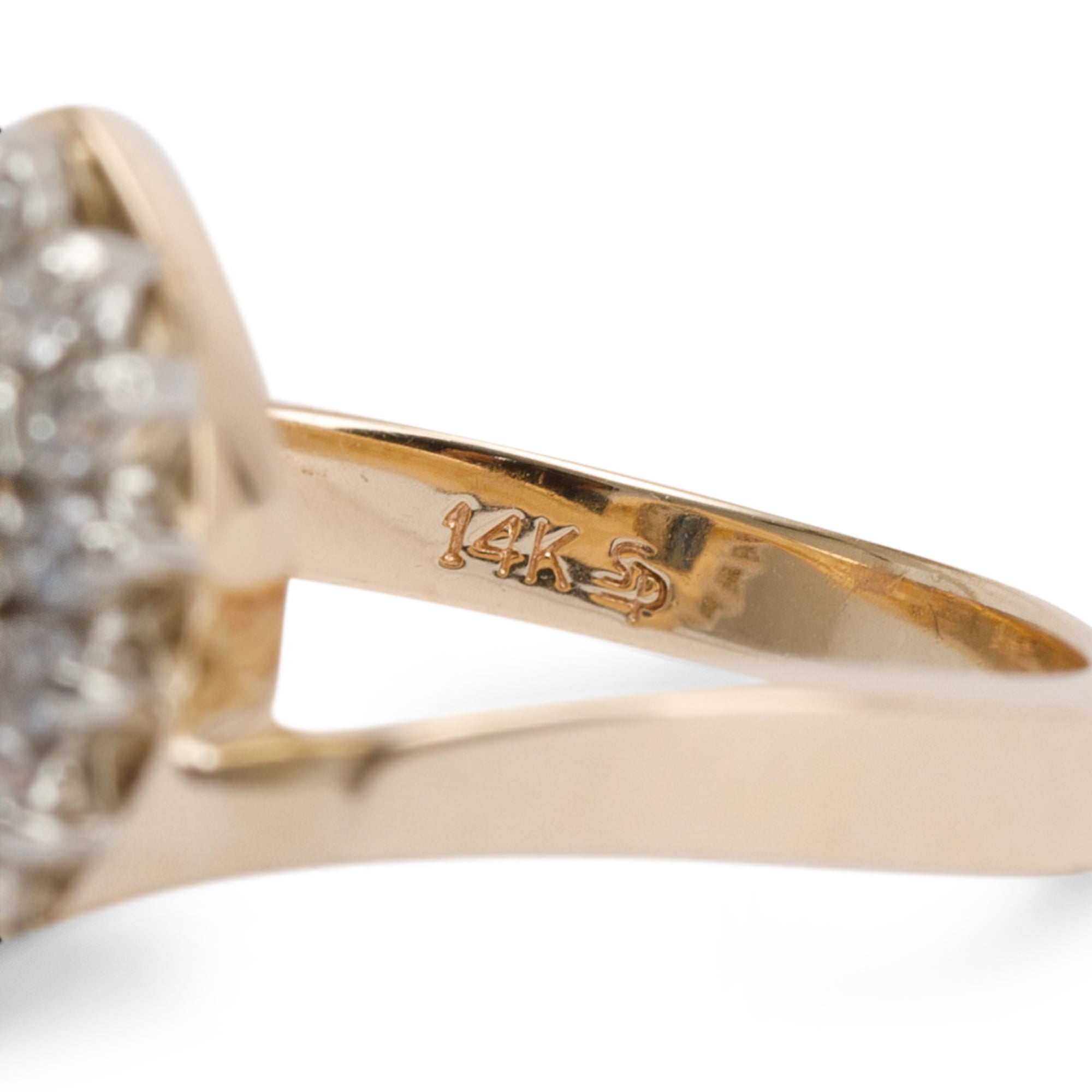 14k Yellow and White Gold Sapphire & Diamond Cocktail Ring