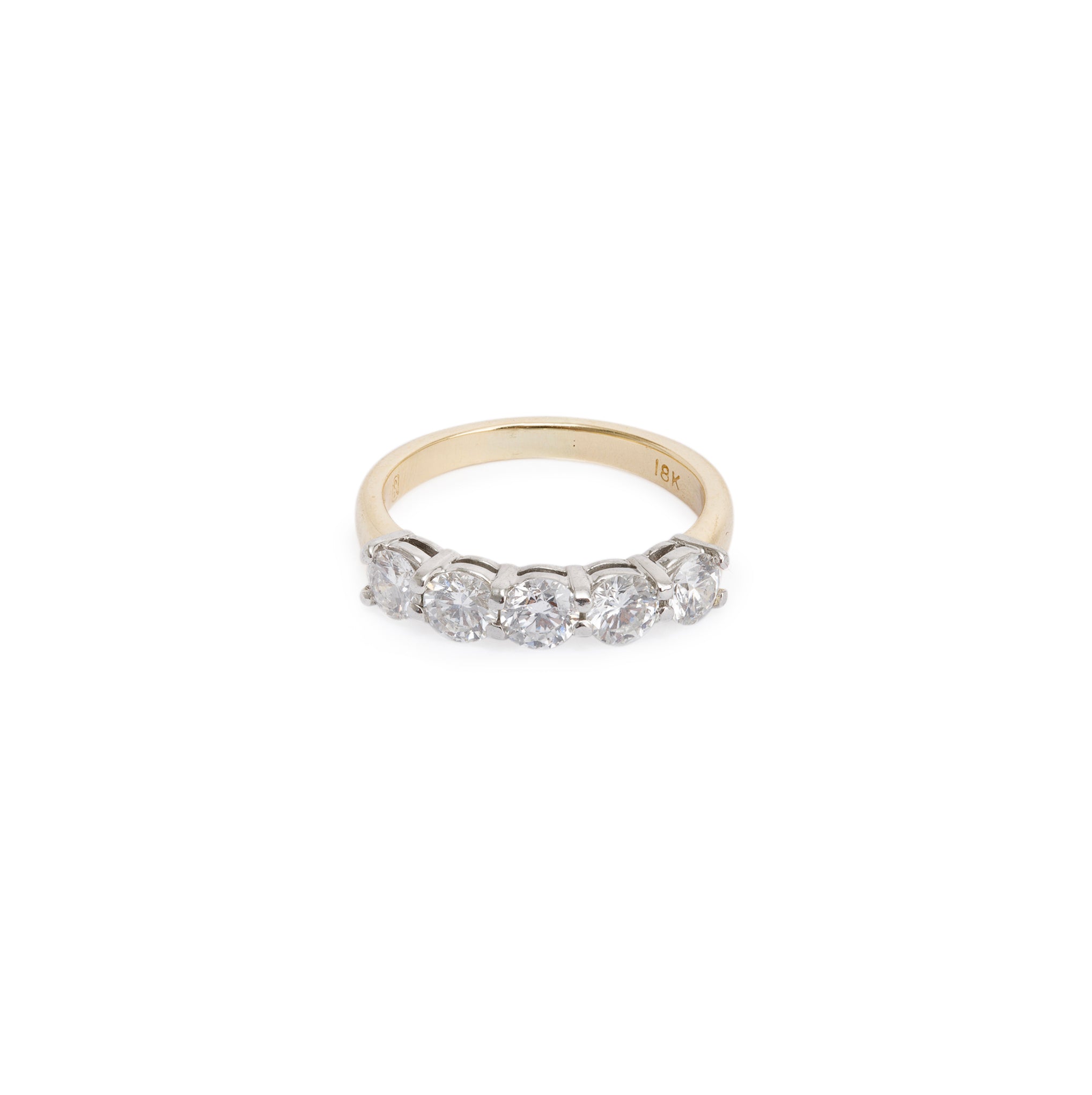 18k Gold Five Stone Diamond Ring