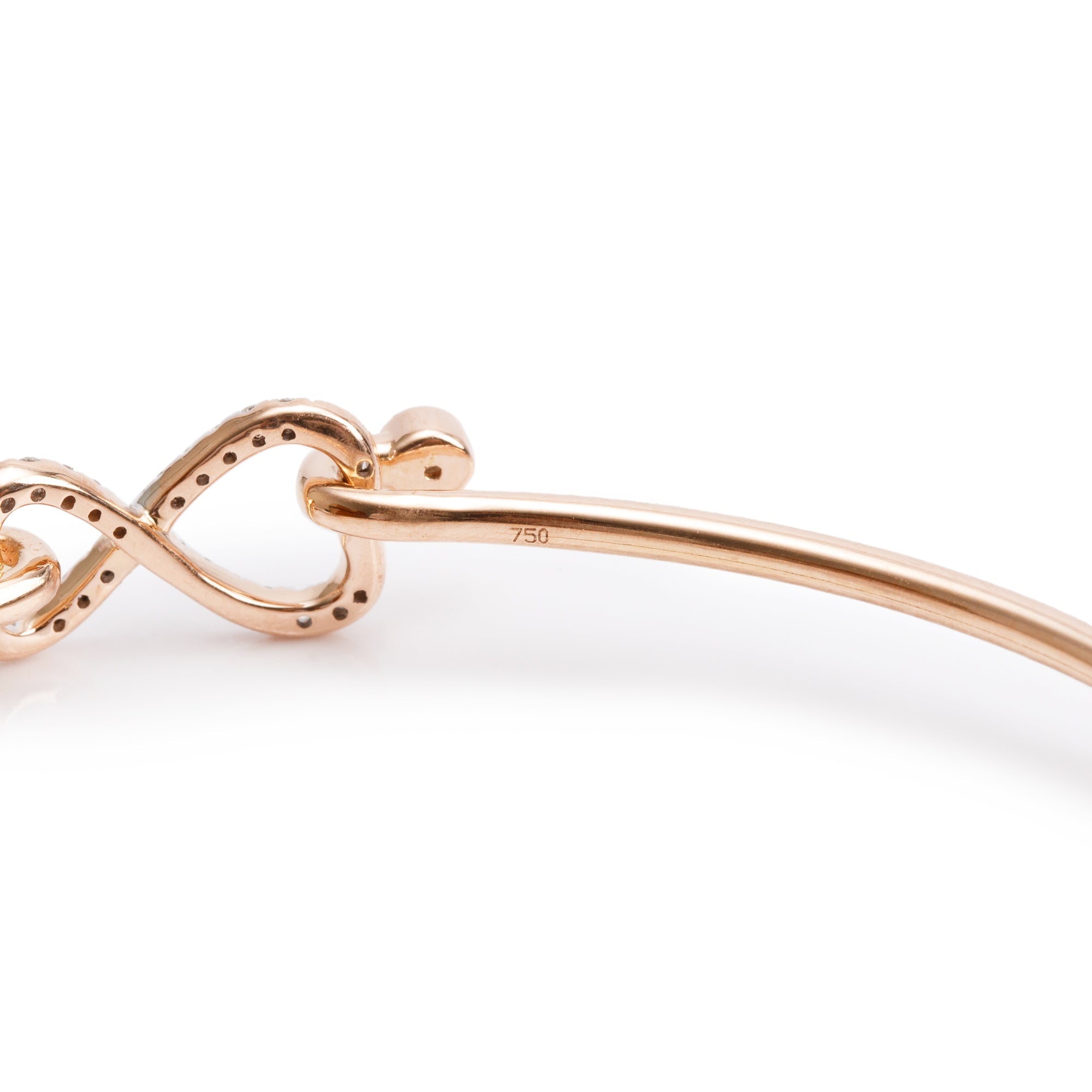 18k Rose Gold Diamond Bangle Bracelet