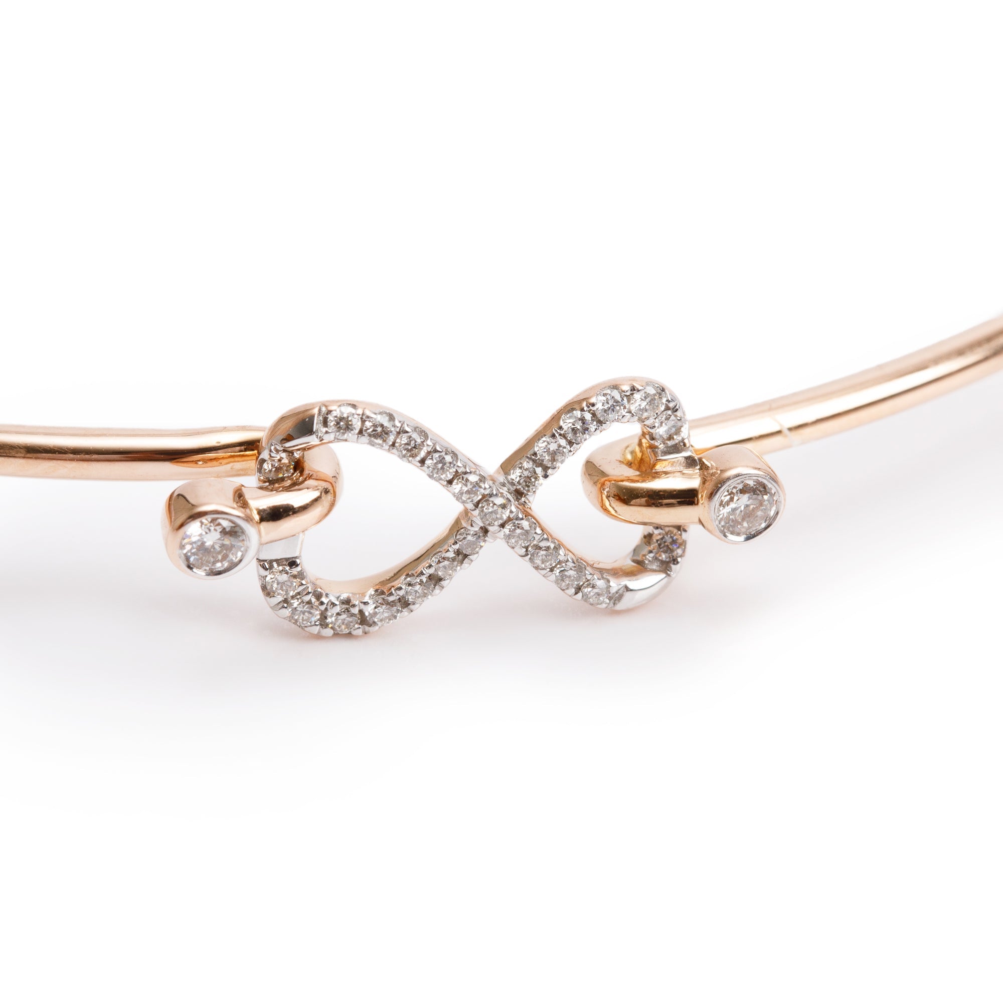 18k Rose Gold Diamond Bangle Bracelet