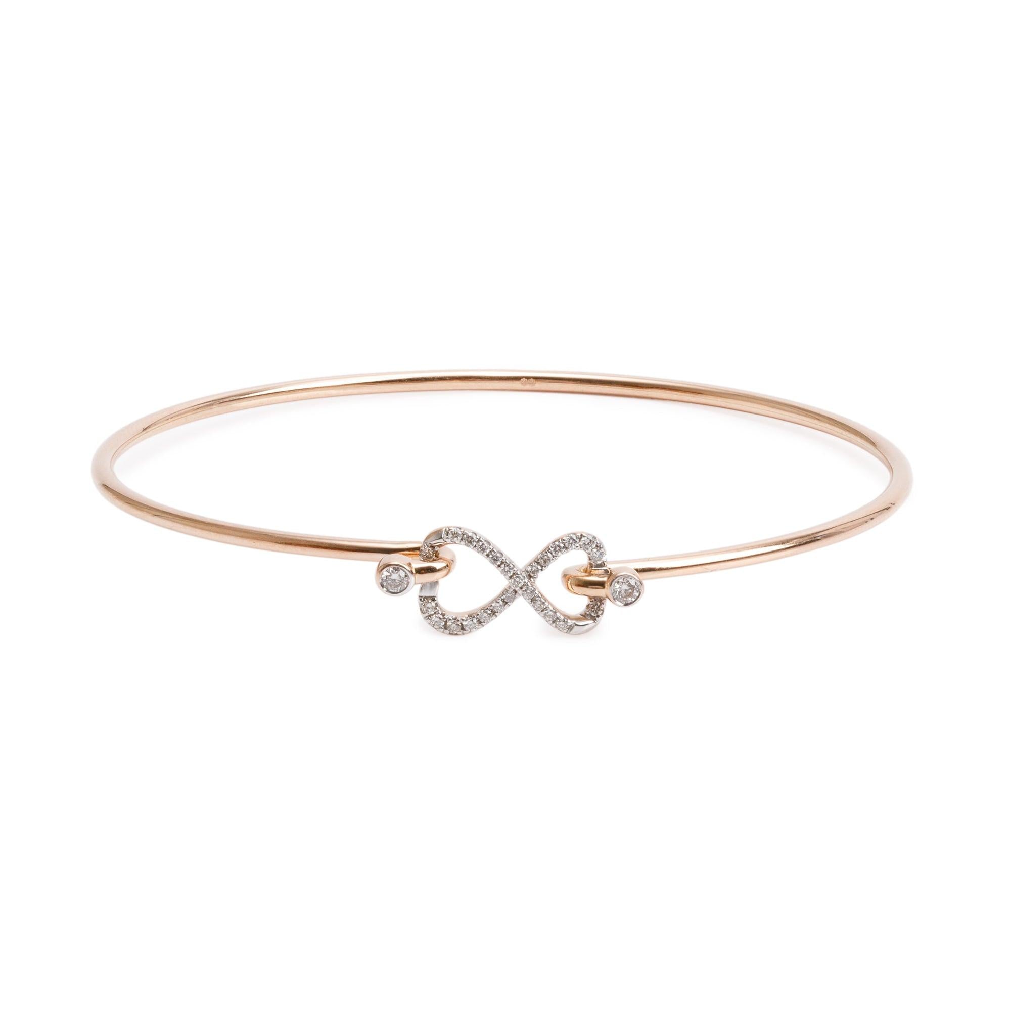 18k Rose Gold Diamond Bangle Bracelet