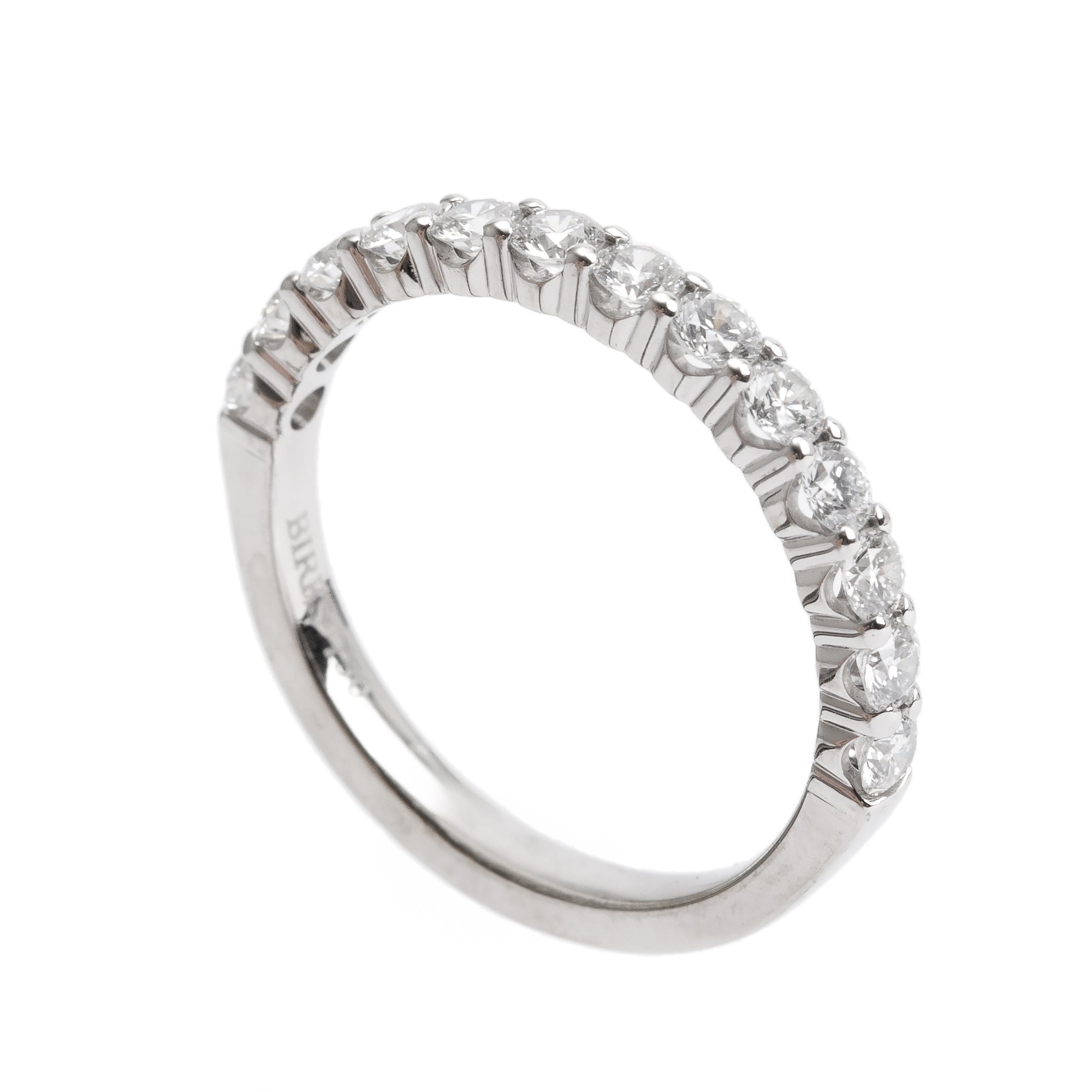 18k White Gold 0.65 tcw. Diamond Half-Eternity Band Ring, Size 5.75