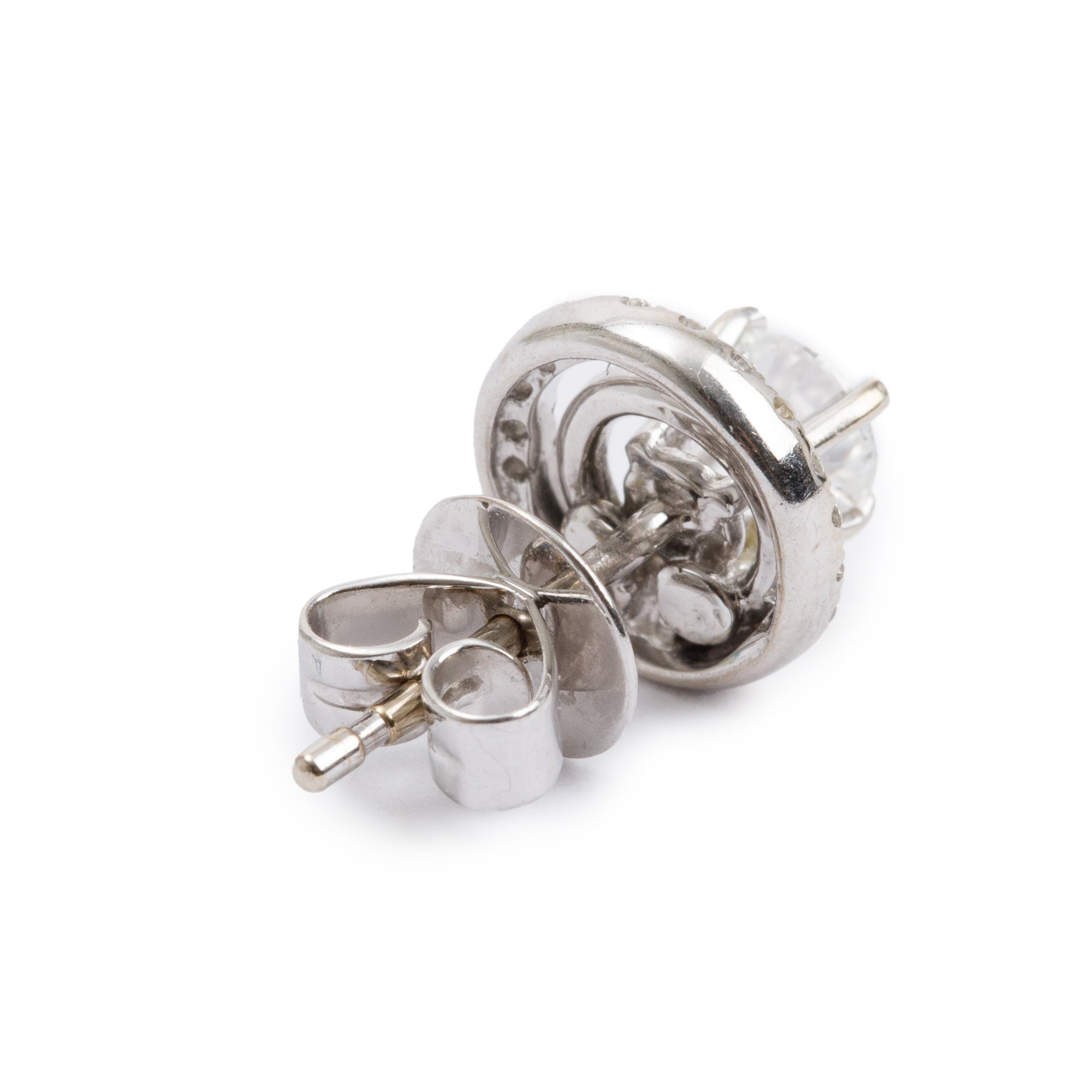 18k White Gold 0.76 tcw. Diamond Cluster Stud Earrings