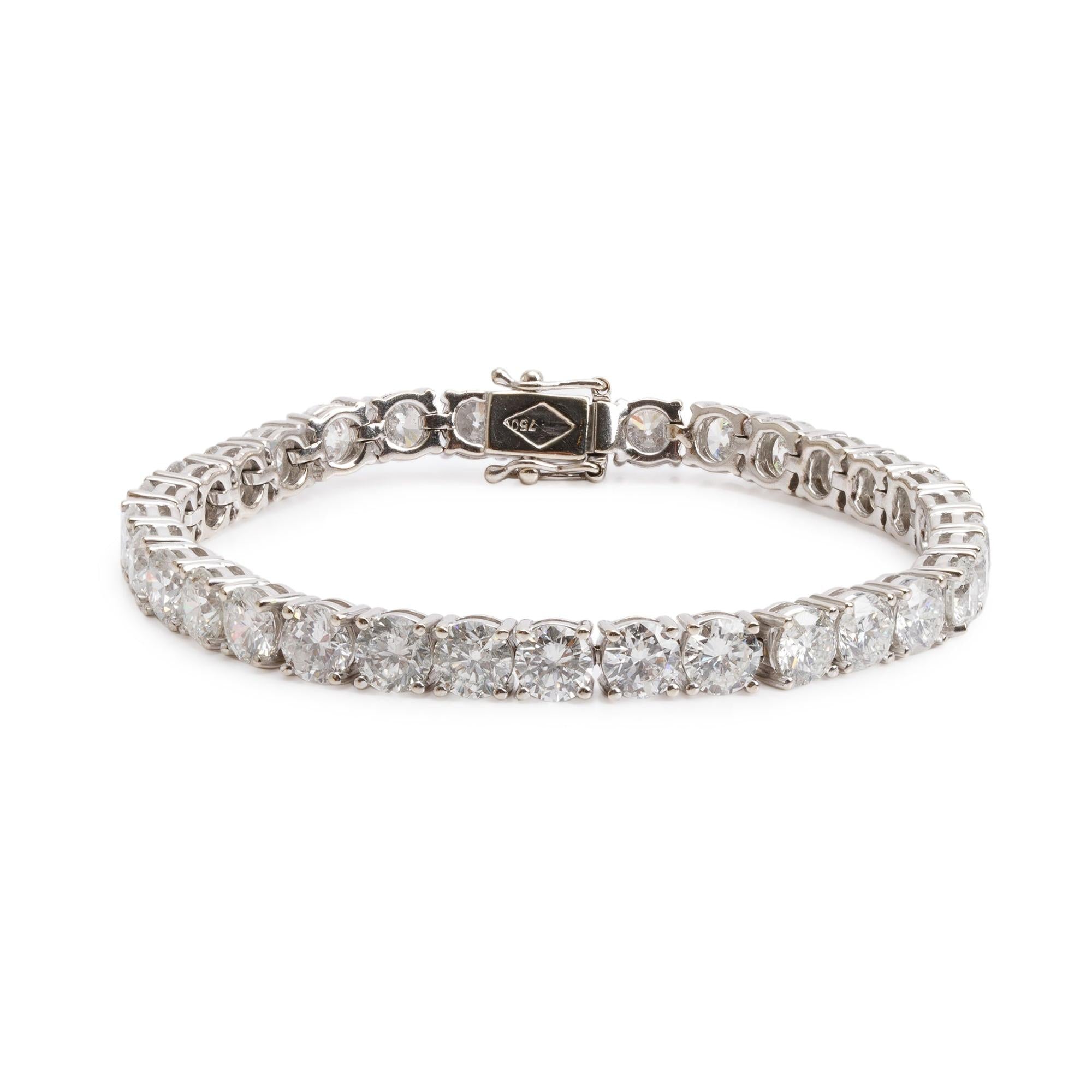 18k White Gold 16.38 tcw. Diamond Tennis Bracelet