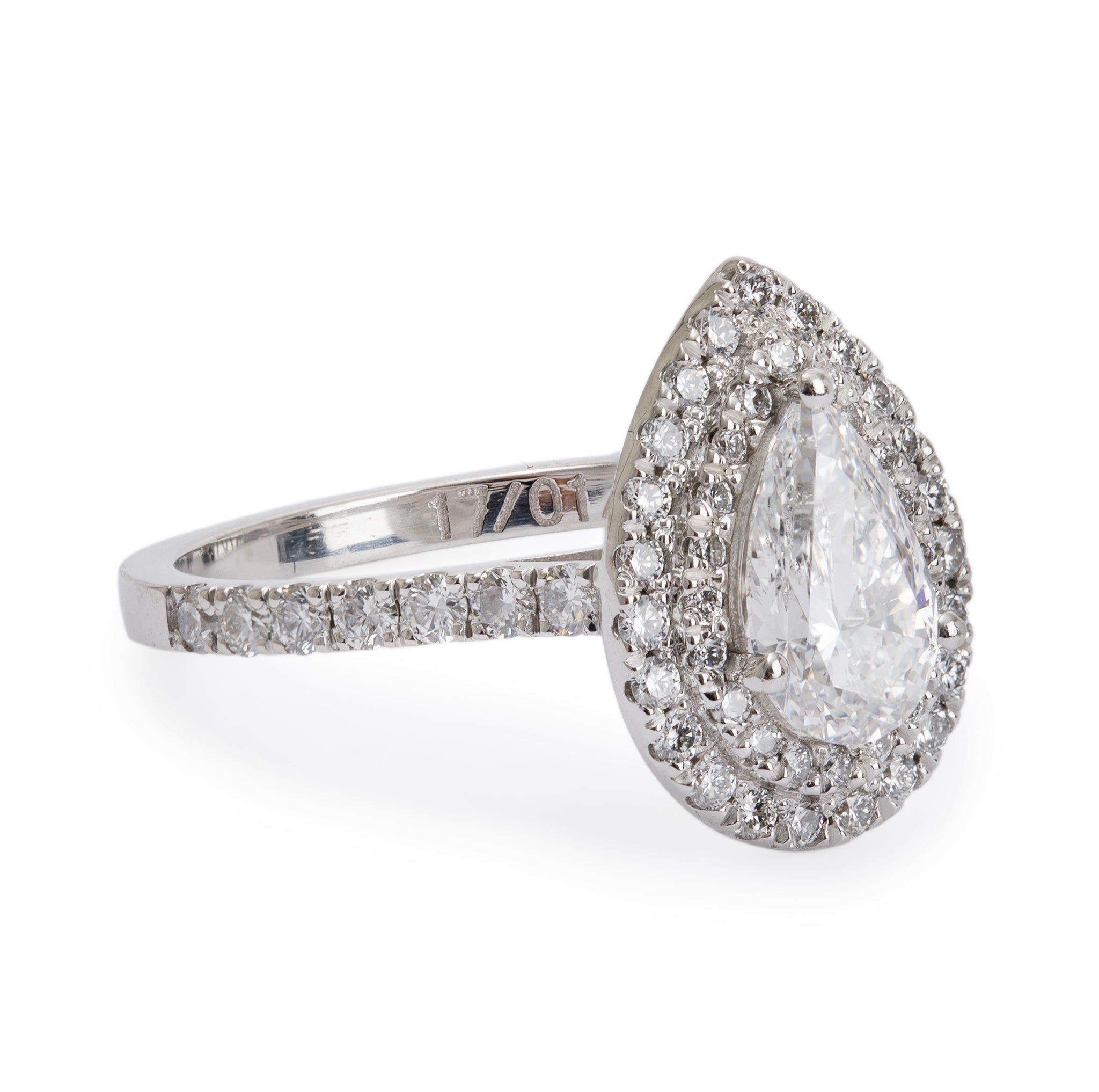 18k White Gold 1.00 ct. Pear Shaped Diamond Engagement Ring