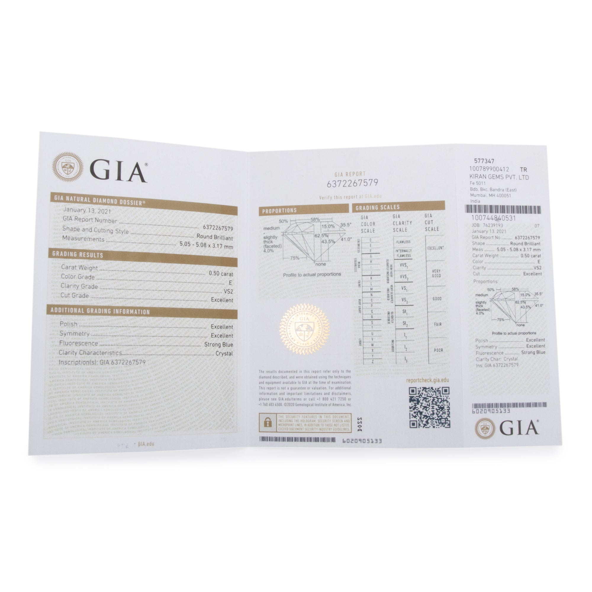 18k White Gold 1.00 tcw Diamond Stud Earrings w/ GIA Certificates