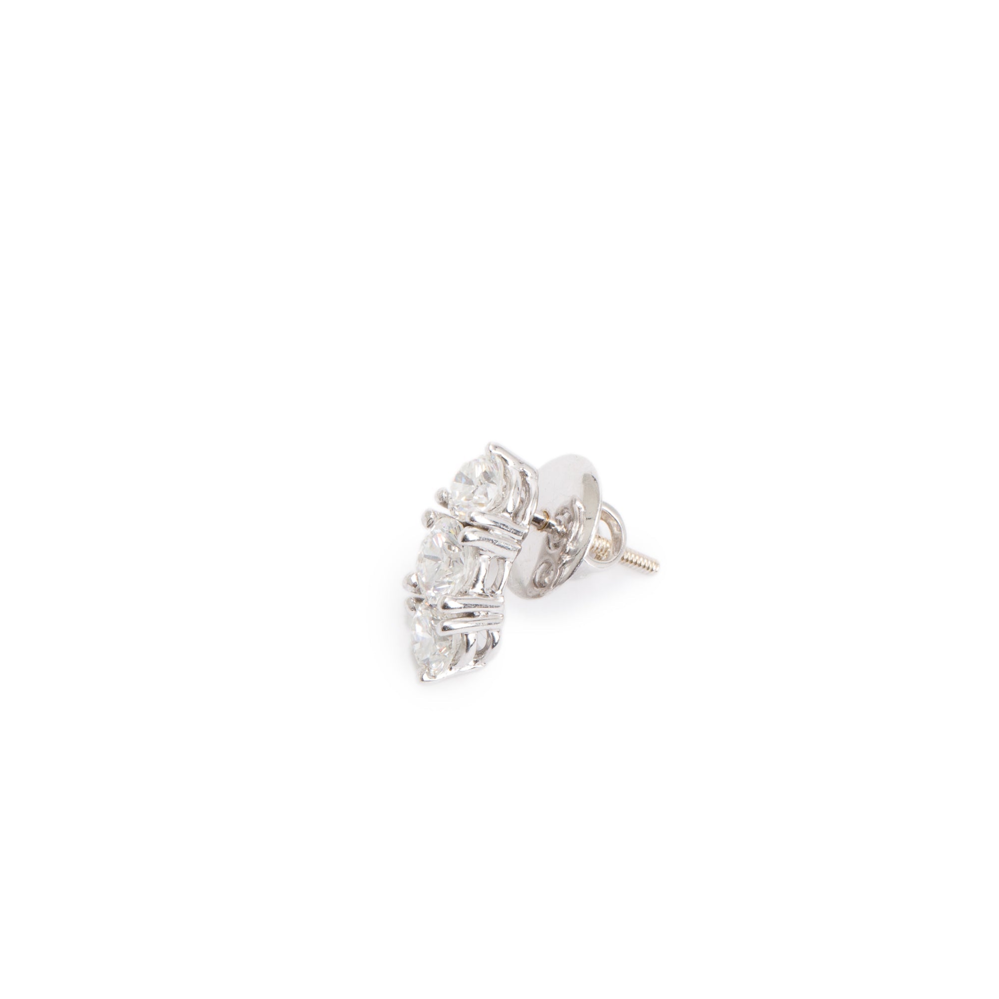 18k White Gold 1.42 tcw Diamond Drop Earrings