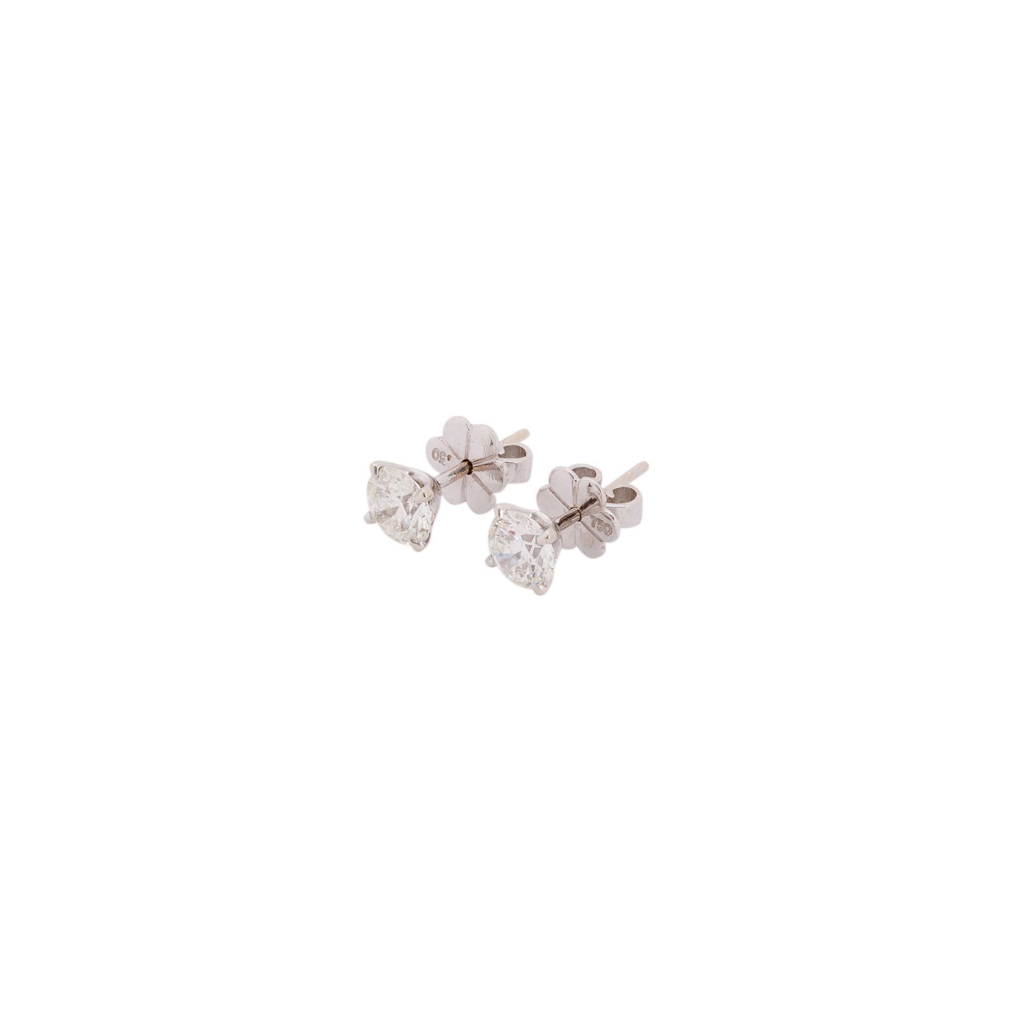 18k White Gold 1.45 tcw. Diamond Stud Earrings