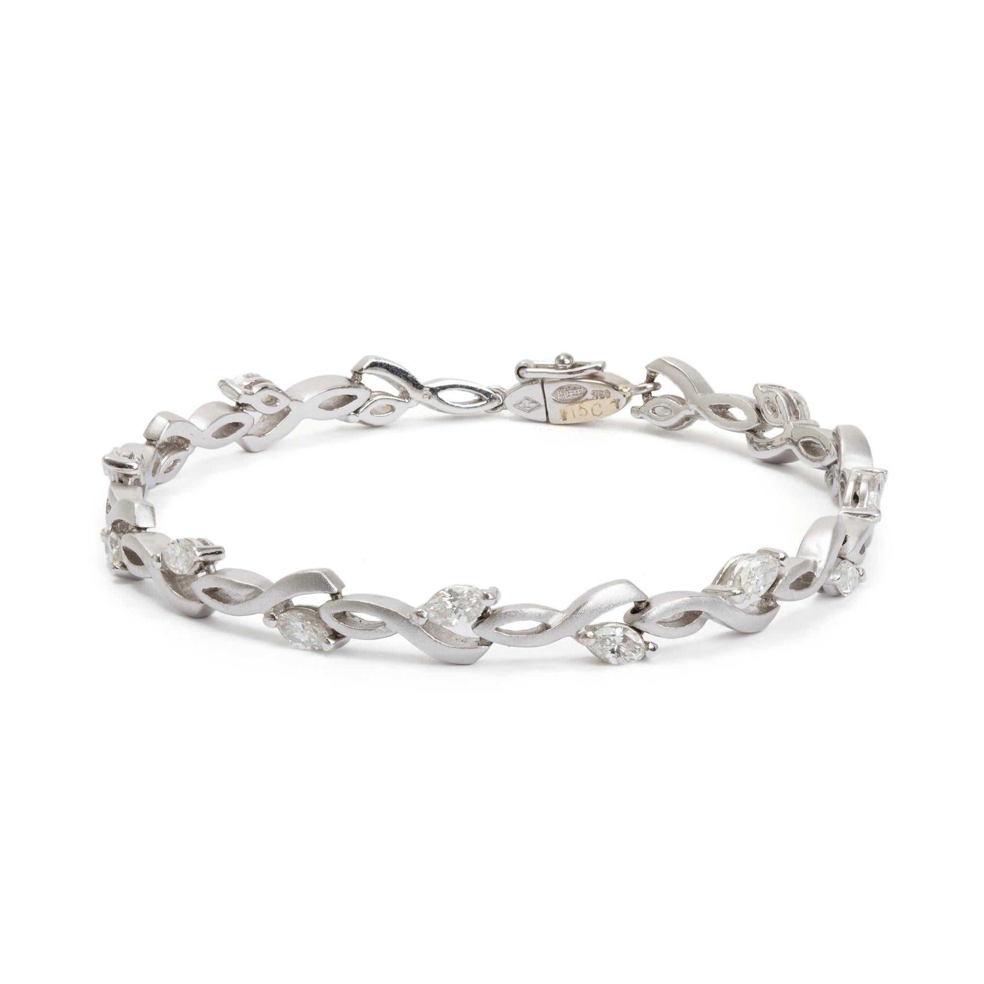 18k White Gold 1.50 tcw. Diamond Bracelet