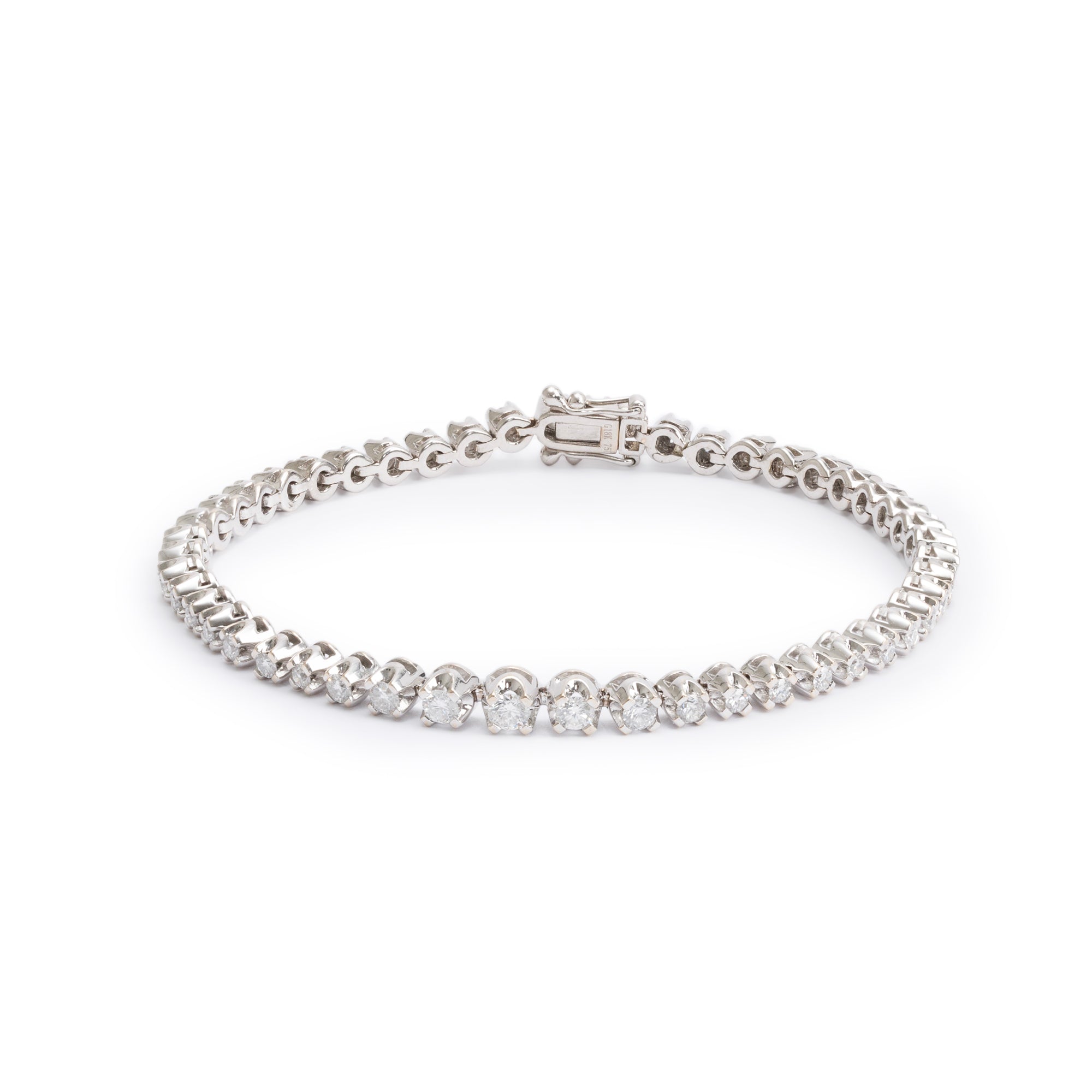 18k White Gold 1.57 tcw. Diamond Tennis Bracelet