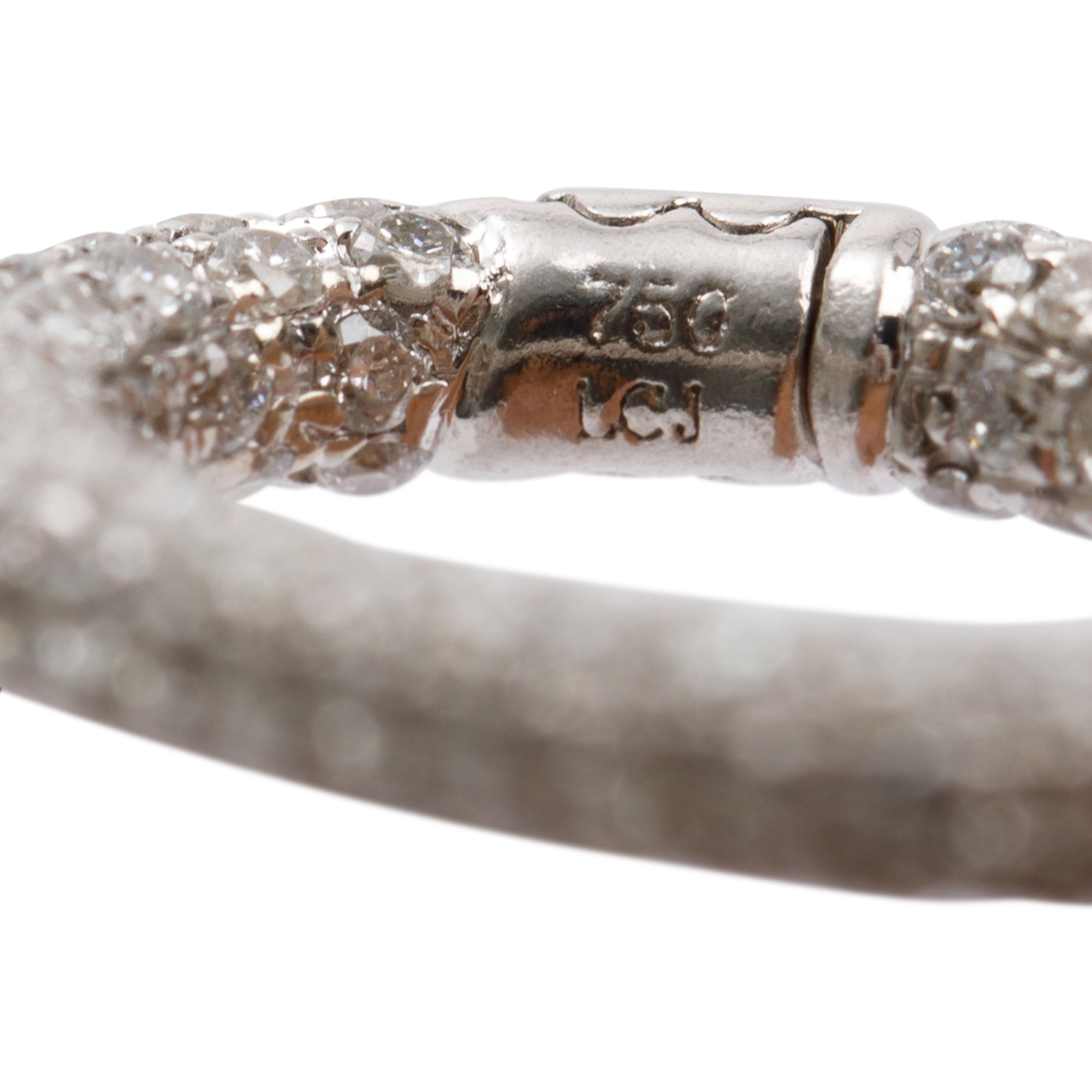 18k White Gold 25.17 tcw. Pave Diamond Oval Loop Link Bracelet