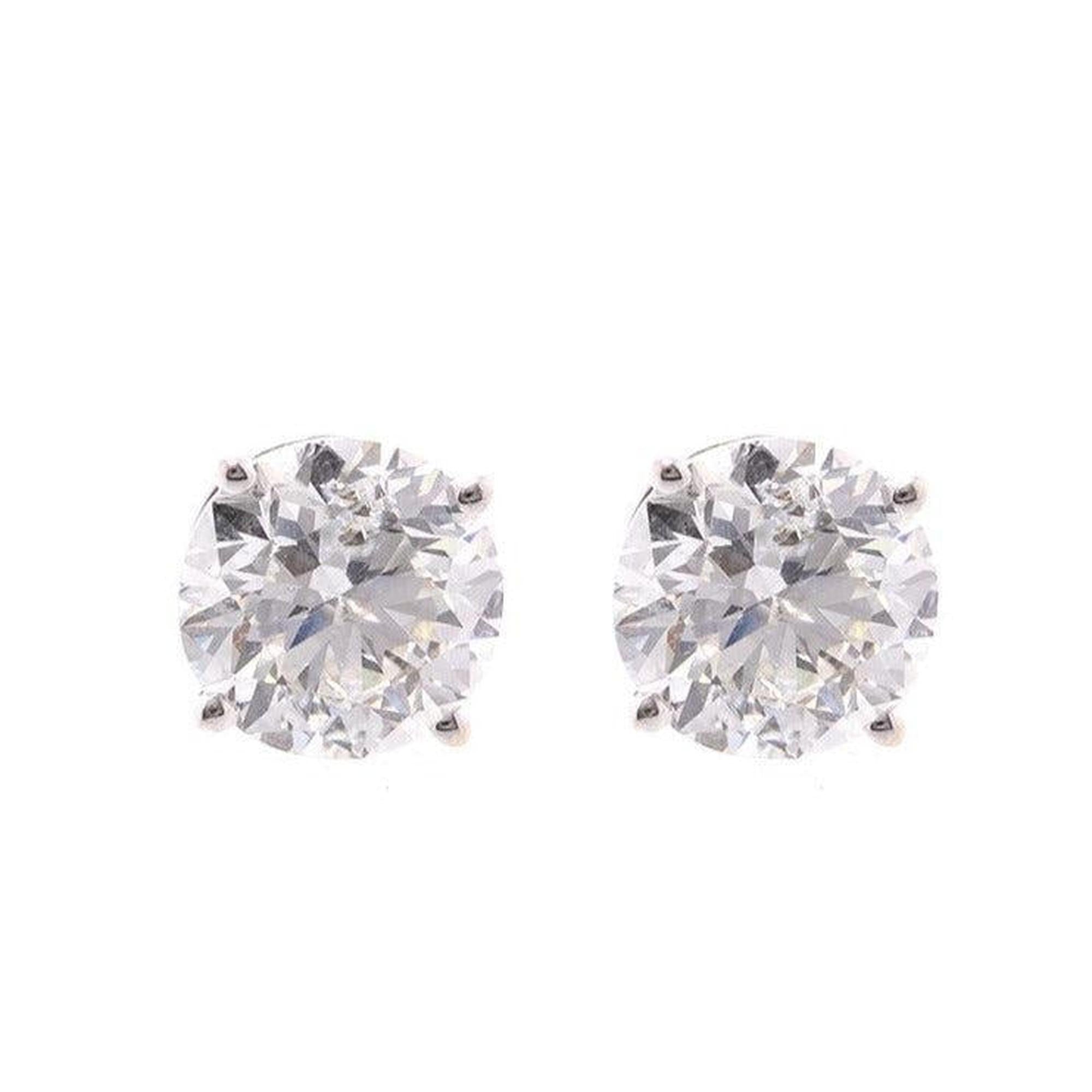 18k White Gold 2.00 tcw. Diamond Stud Earrings w/ GIA Diamond Certificates
