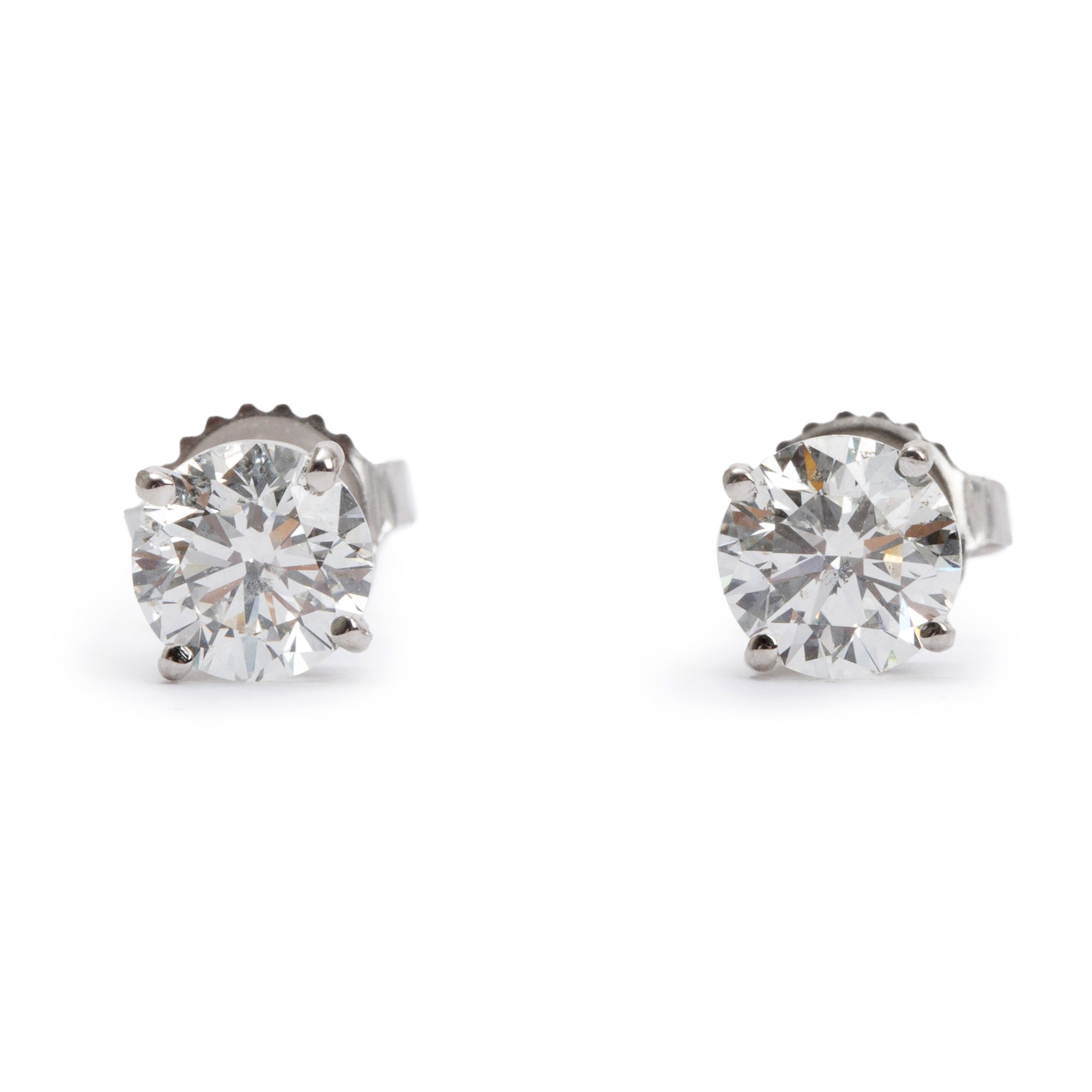 18k White Gold 2.03 tcw. Diamond Stud Earrings