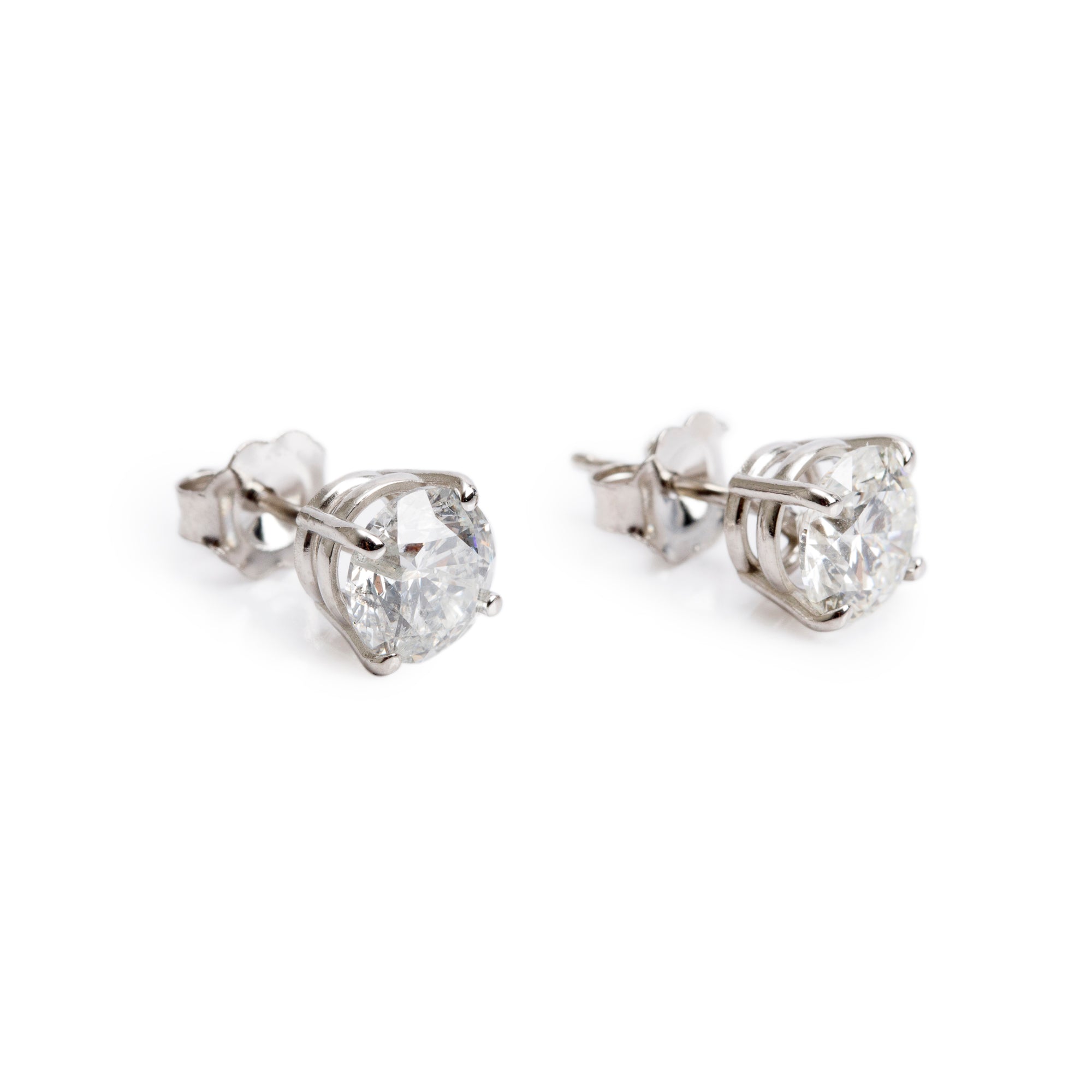 18k White Gold 2.05 tcw. Diamond Stud Earrings