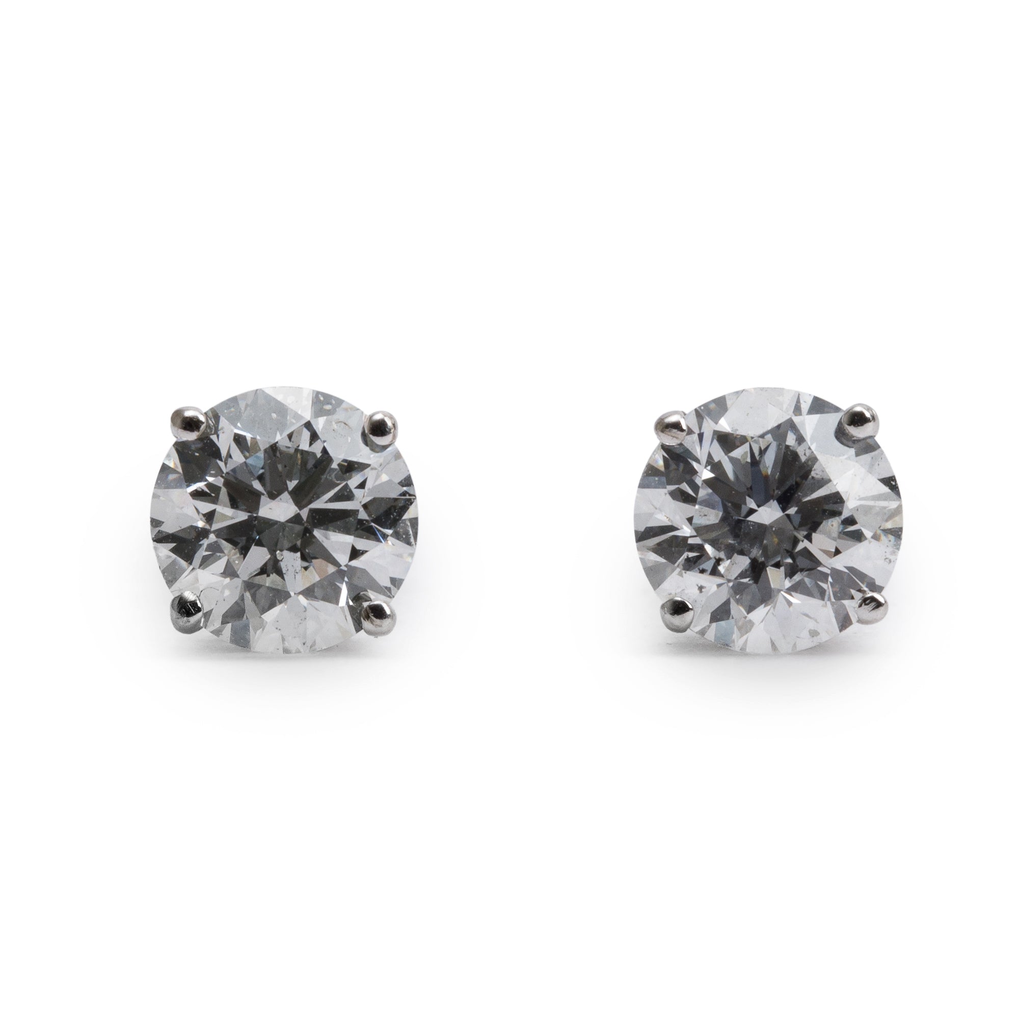 18k White Gold 2.05 tcw. Diamond Stud Earrings