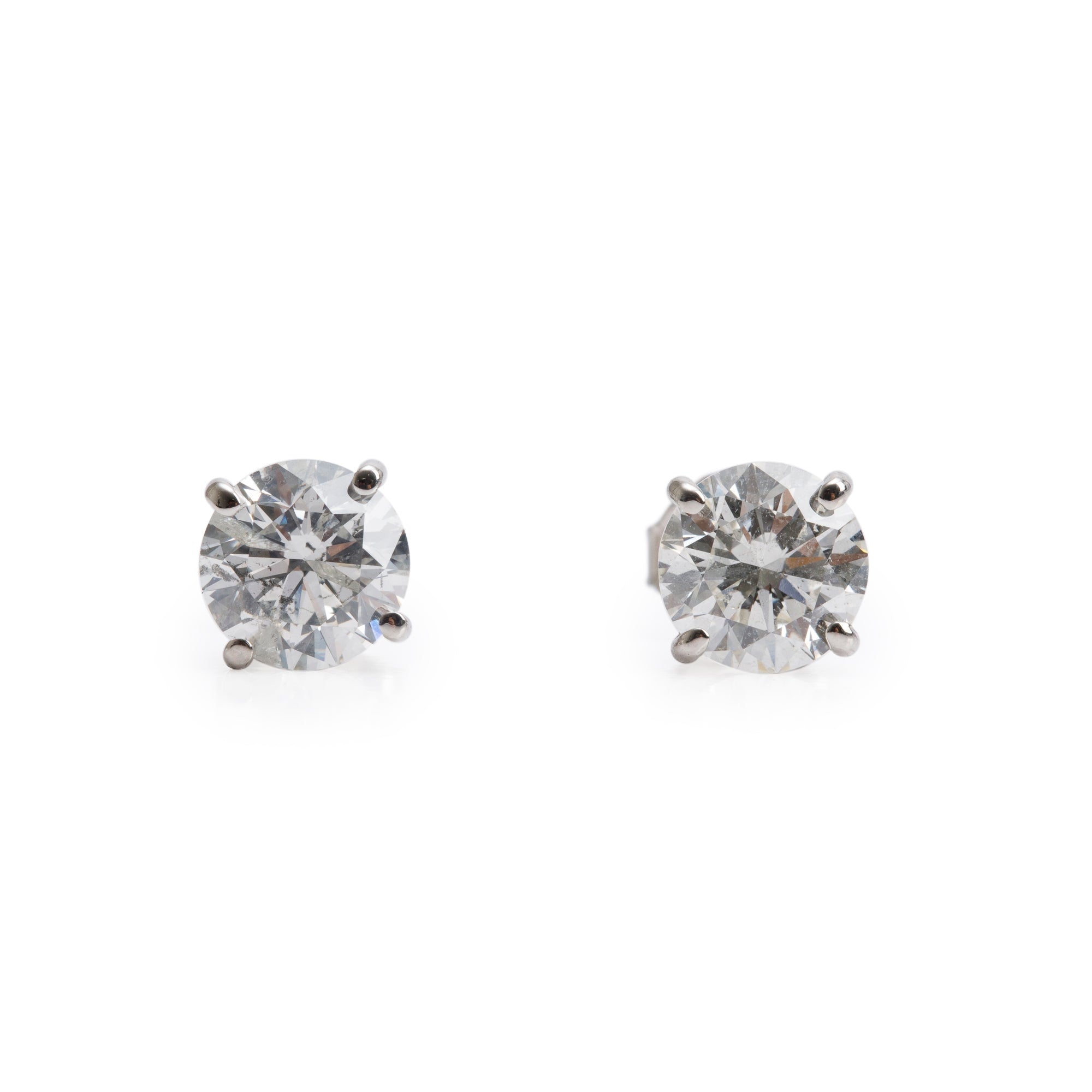 18k White Gold 2.05 tcw. Diamond Stud Earrings