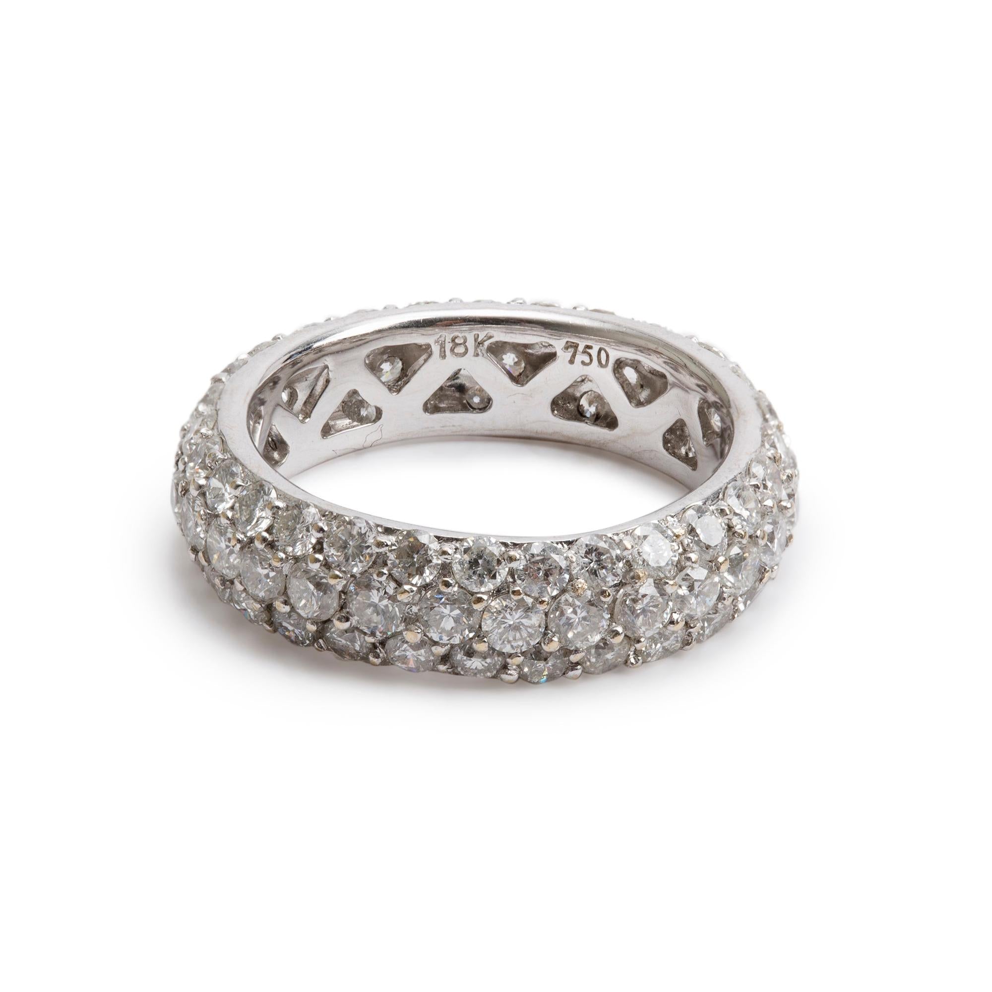 18k White Gold 2.24 tcw. Pave Diamond Band Ring, Size 4