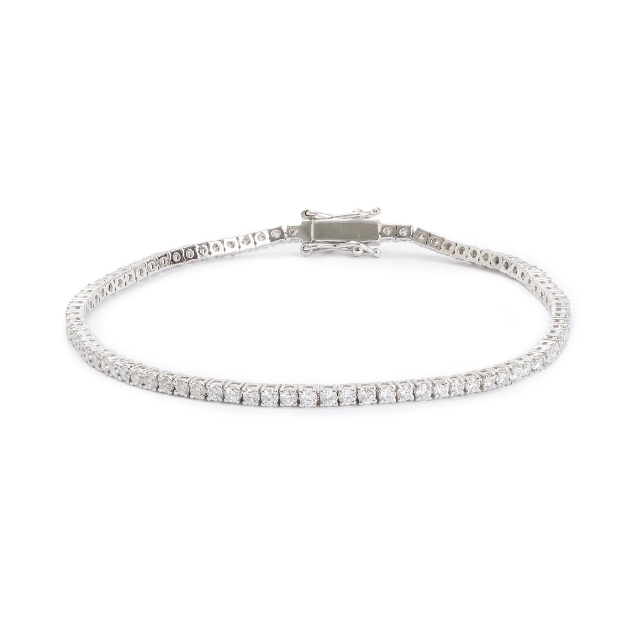 18k White Gold 2.51 tcw. Diamond Tennis Bracelet
