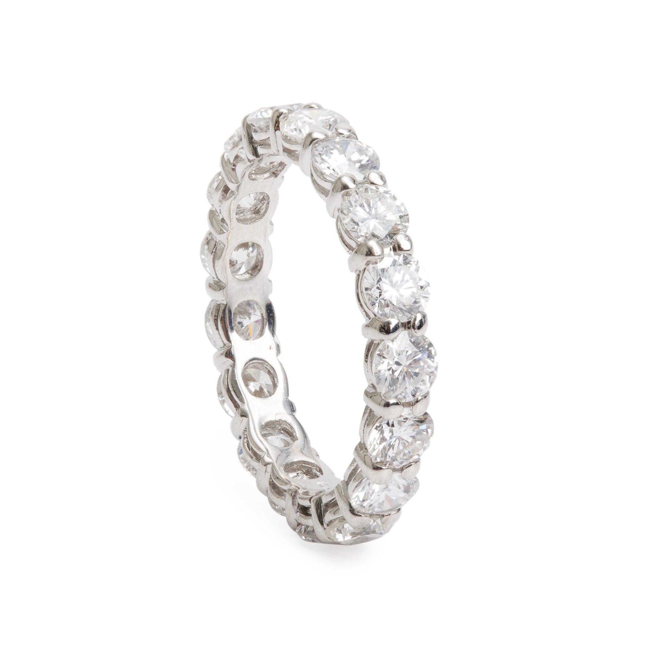 18k White Gold 2.55 tcw. Diamond Eternity Band Ring, Size 5