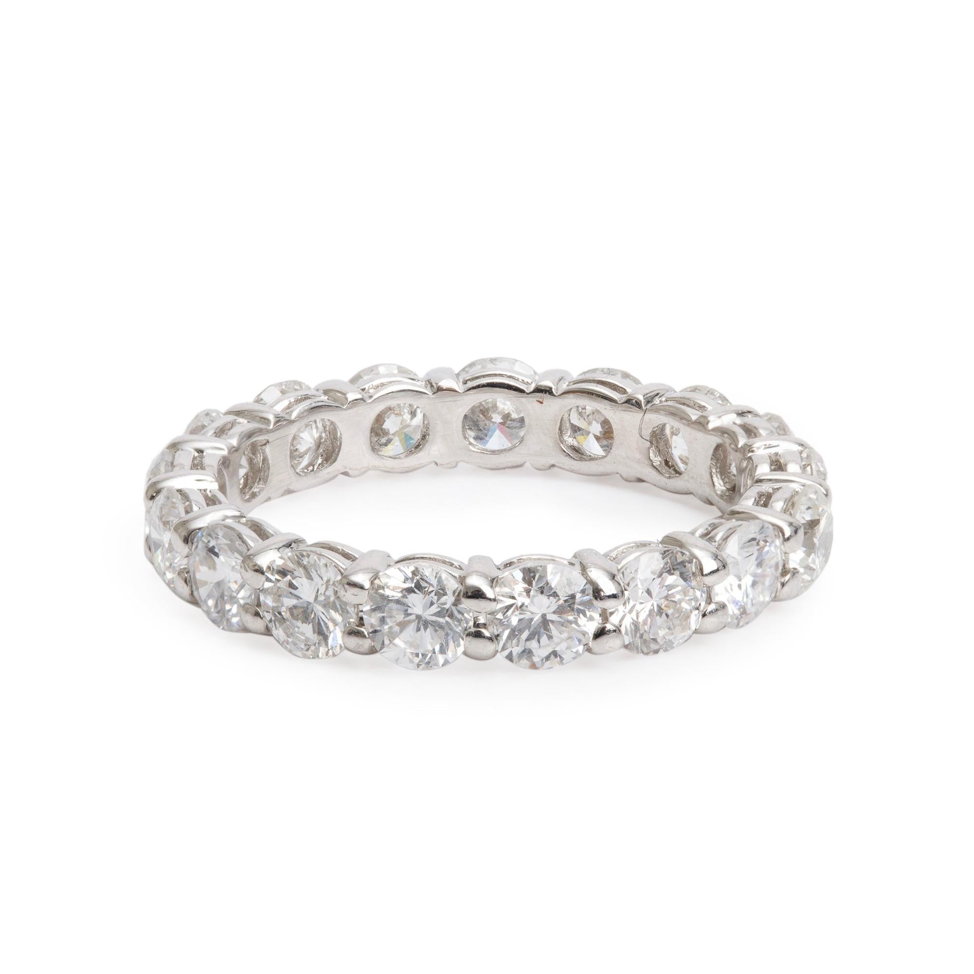 18k White Gold 2.55 tcw. Diamond Eternity Band Ring, Size 5