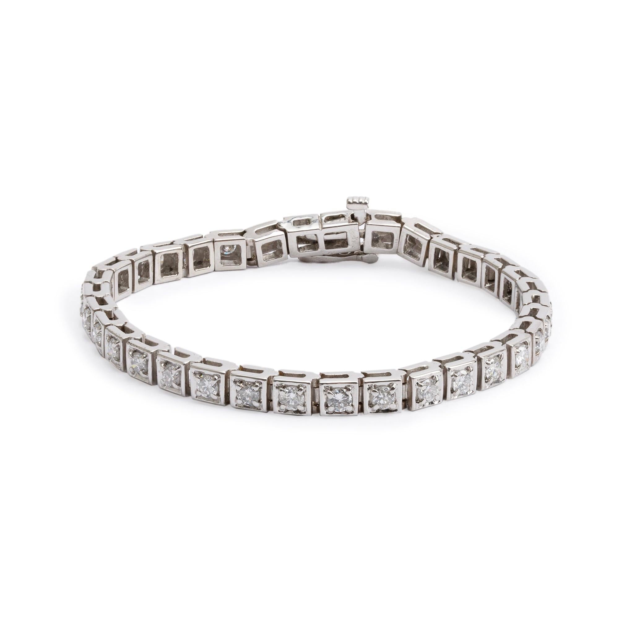 18k White Gold 3.19 tcw. Diamond Tennis Bracelet